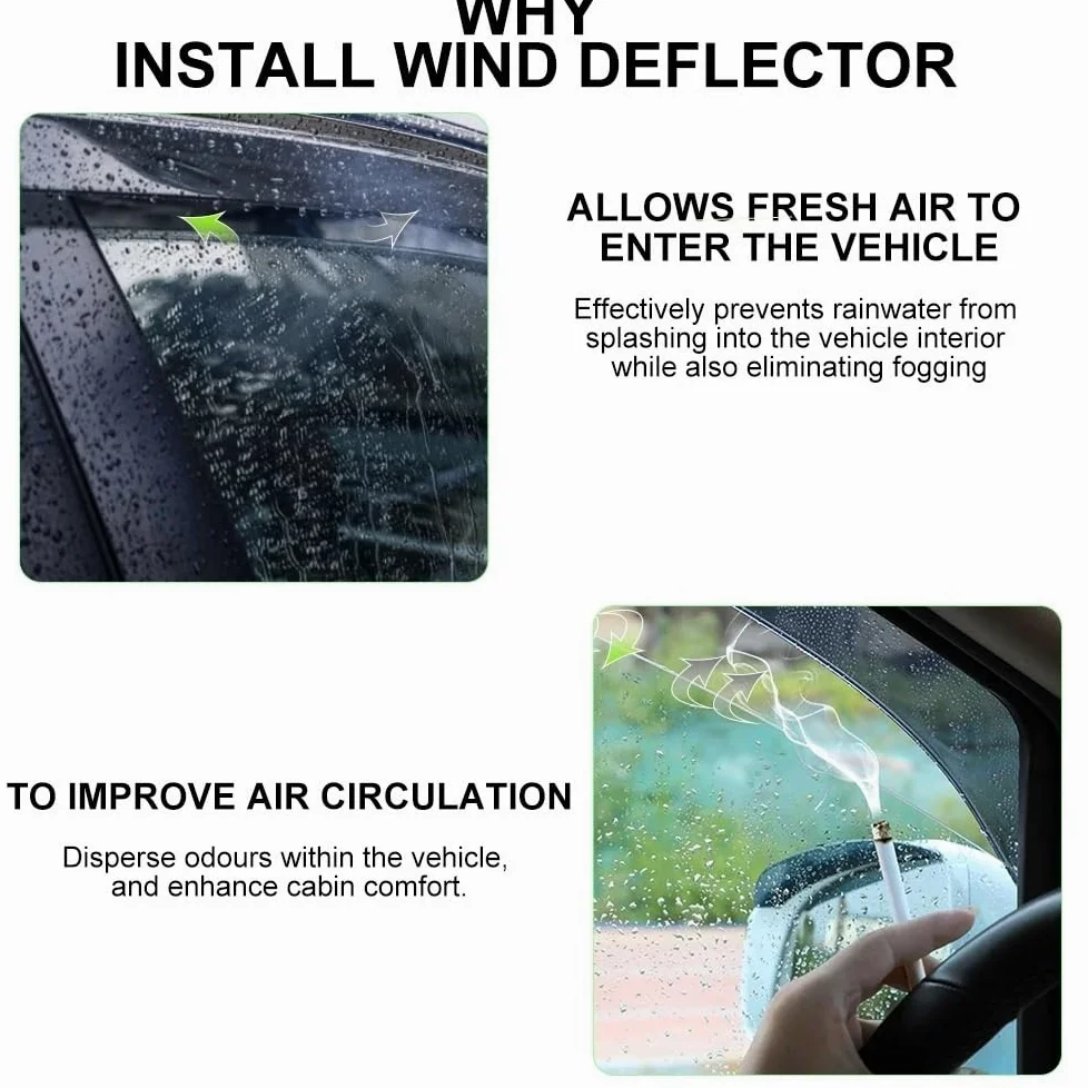 LUTFI Deflectores Viento Protectores Visera De Ventana Lateral para L200 para Triton 2015-2023 Deflector Lluvia Y Sol Protectores Weathershield Negro Accesorios Adicionales Cabina