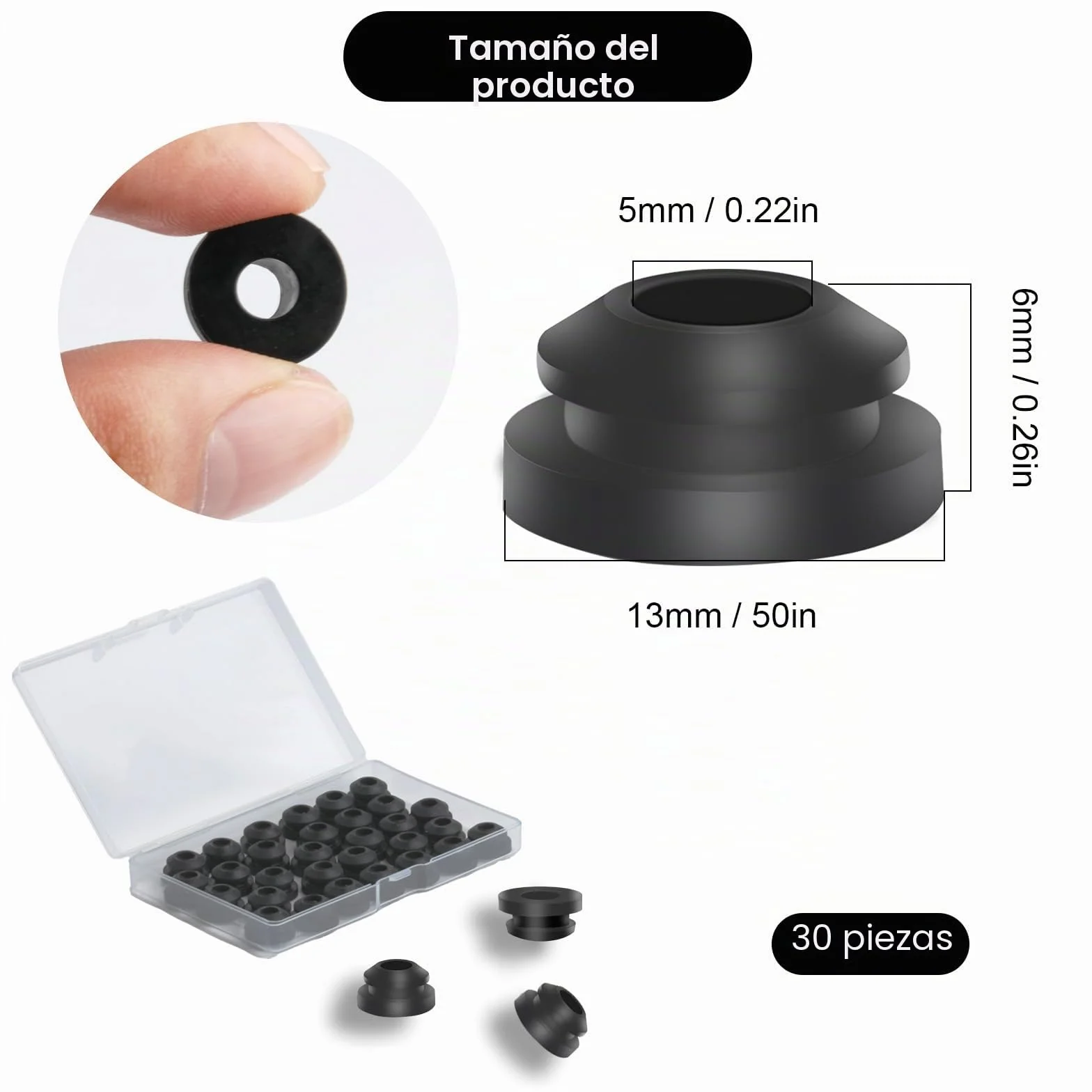 30 Pcs Pies de Goma para Hornillos de Autocaravanas, Conductos de Goma, Tapones de Goma de Protección Compatibles para Dometic Smev Thetford Varillas de 5mm Autocaravana Accesorios