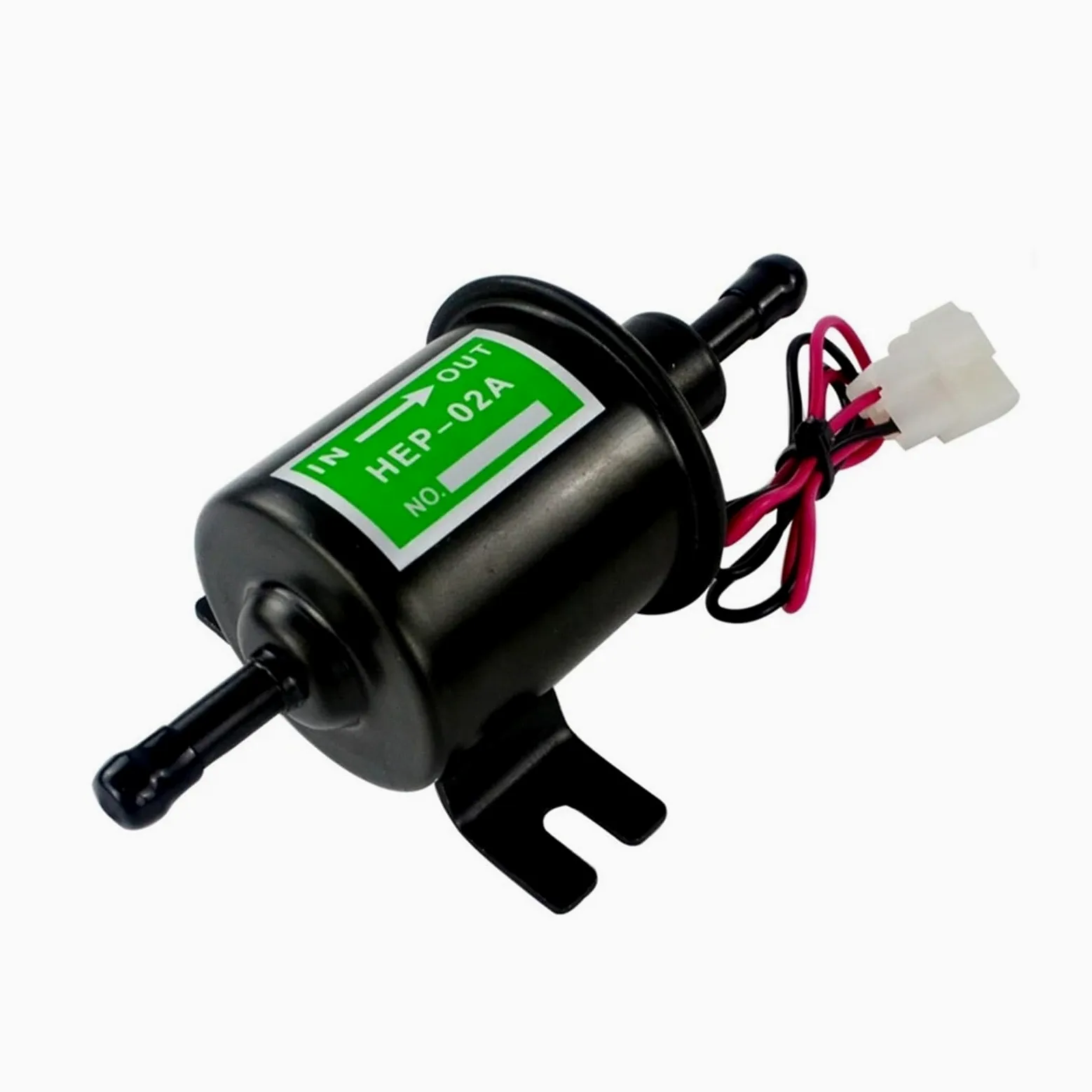Bomba Combustible Eléctrica Universal 12 V para Trabajo Pesado Metal Sólido En Línea para Gasolina Bomba Transferencia Gasolina 12 V HEP-02A Bomba De Combustible