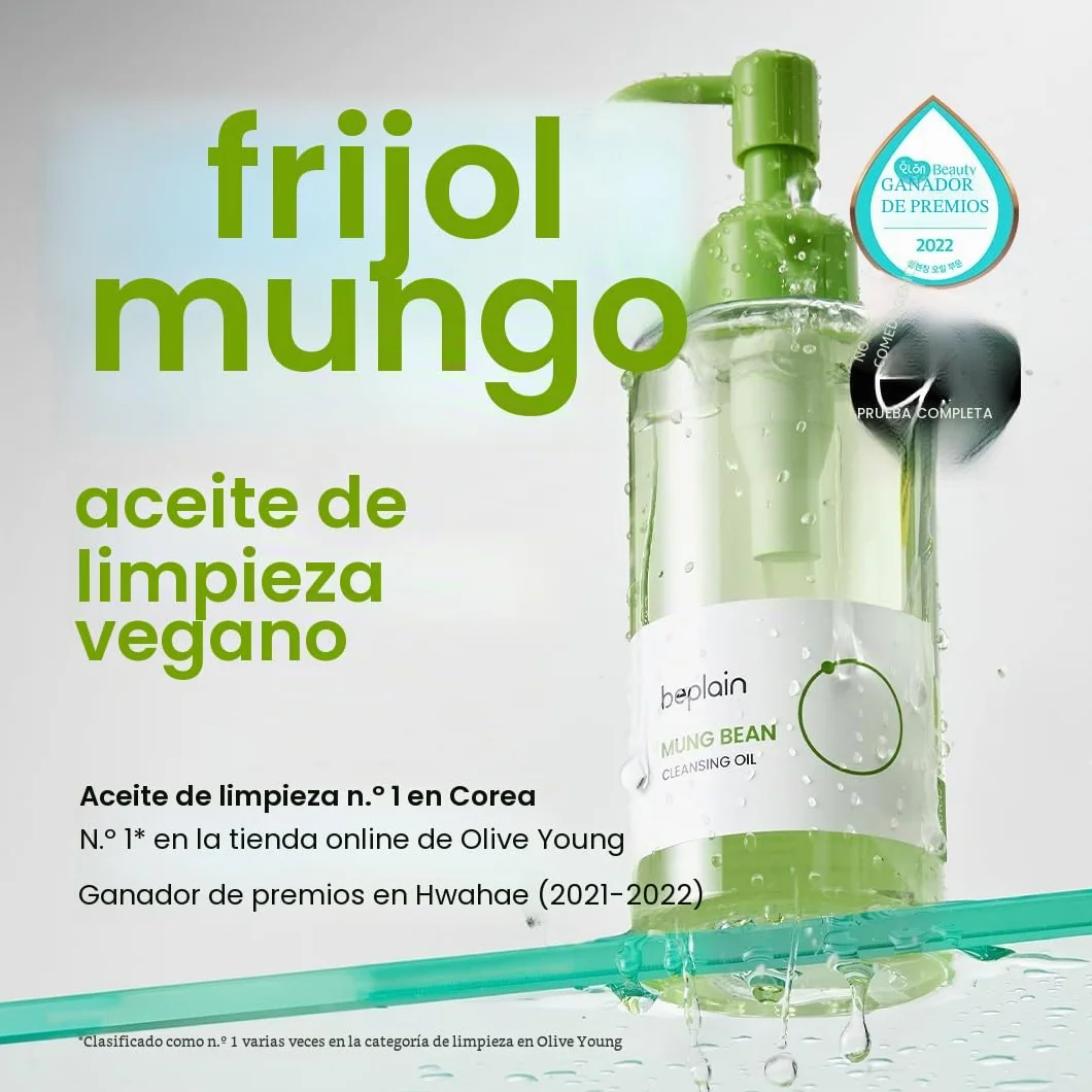 beplain Aceite limpiador de frijol mungo 200 ml sin perfume no comedogénico para pieles sensibles