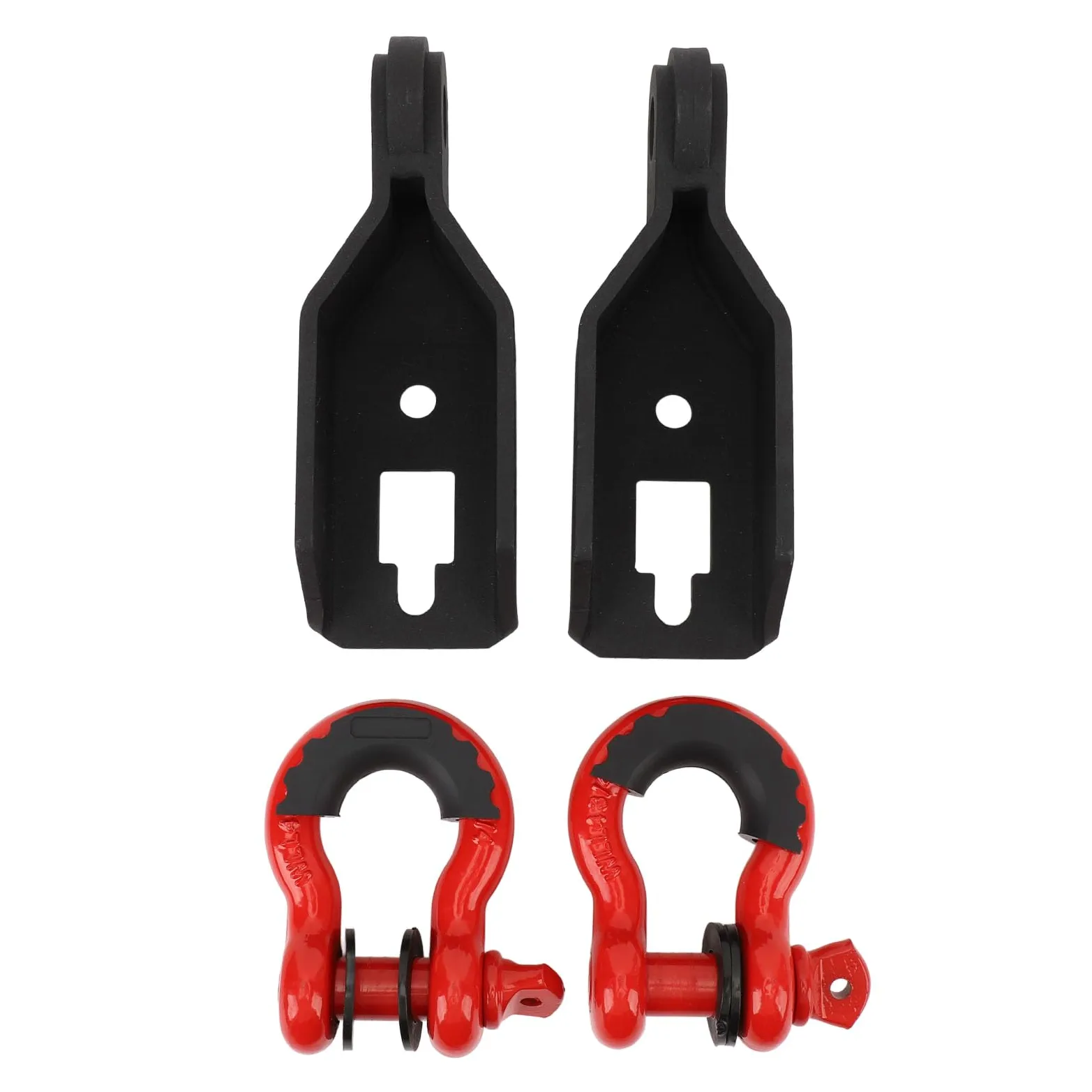 Drfeify Par de Montaje de Grillete de Gancho de Remolque Delantero con Anillos en D de 3 4 Pulgadas Soporte de Montaje de Gancho de Remolque Delantero de Acero Resistente con Recubrimiento en Polvo