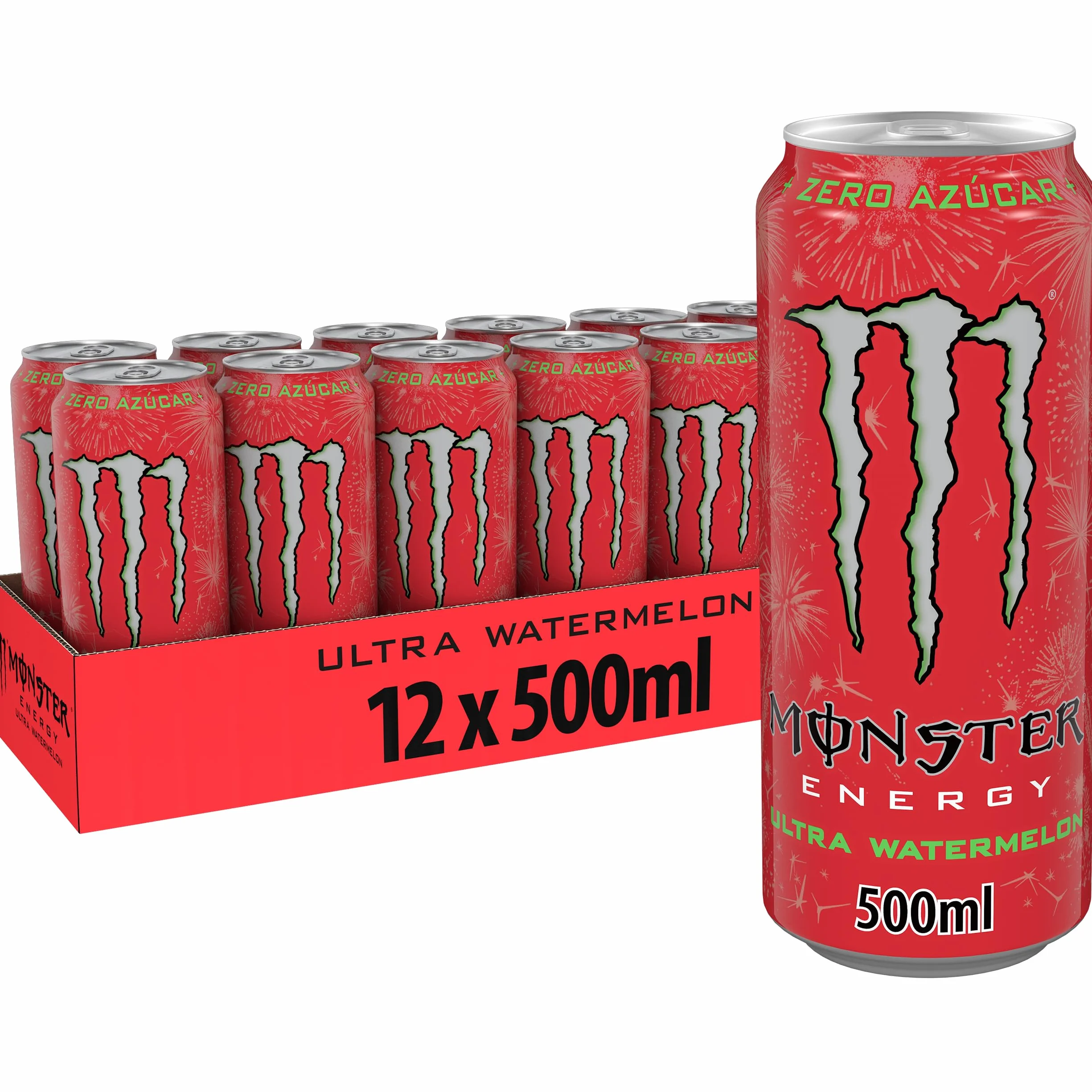 Monster Energy Ultra Watermelon Bebida Energética Sin Azúcar Pack 12 x 500 ml