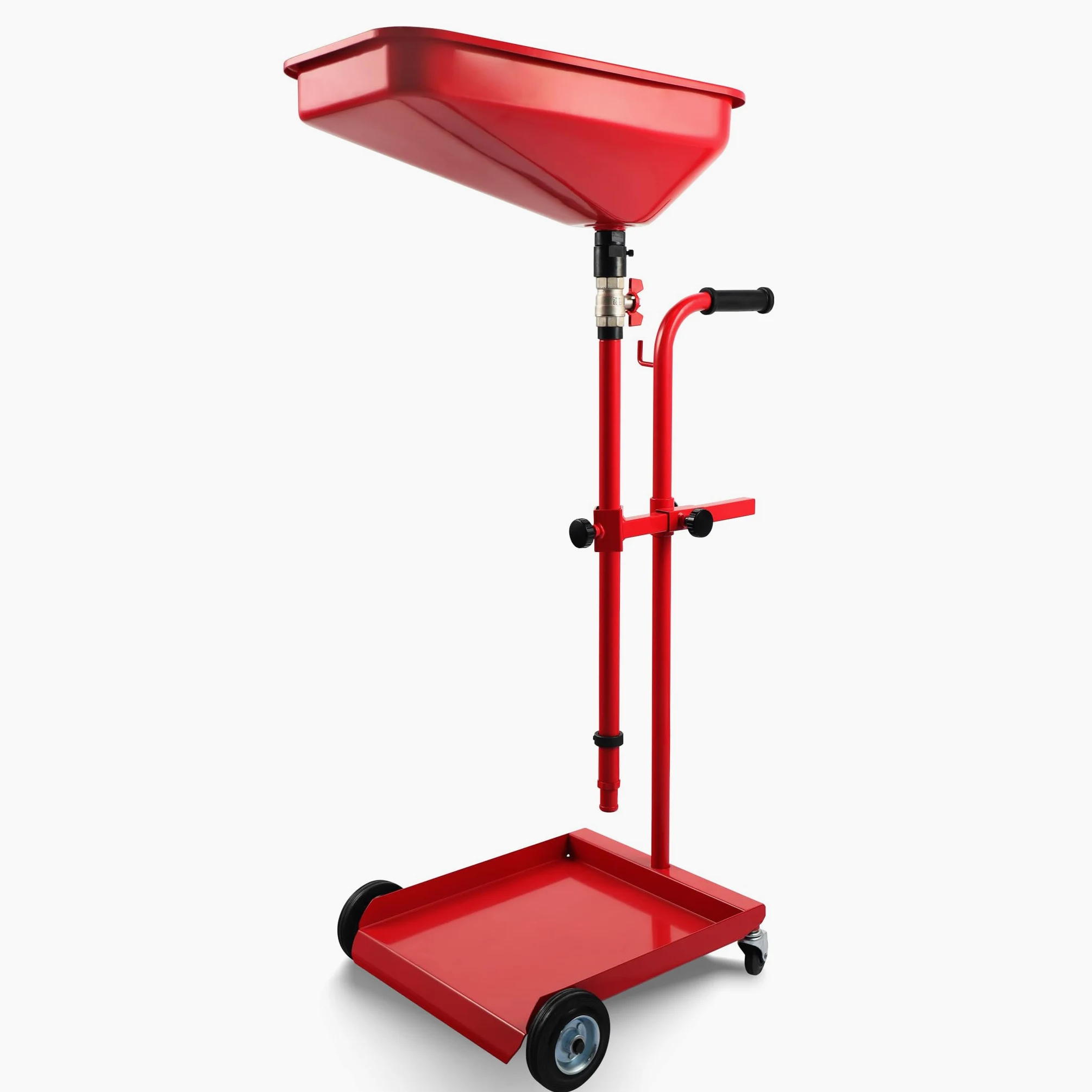 Wiltec Carro recogedor de aceite recolector para aceite usado con embudo ajustable en altura extractor