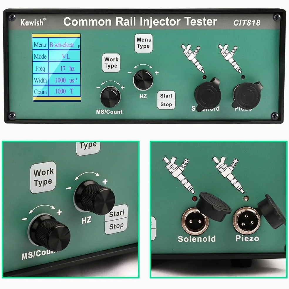 Probador de inyector de riel común, probador de inyector de riel común, probador de inyector piezoeléctrico de riel común