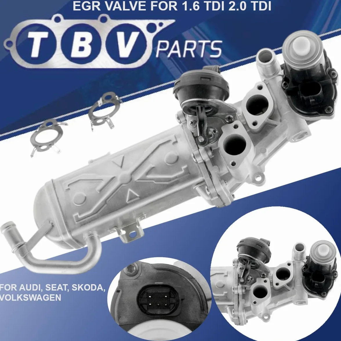 Válvula EGR de Recirculación de Gases – Compatible con motores 1.6/2.0 TDI – Referencias OEM 03L131512CF 03L131512CH 03L131512DQ 03L131512N 03L131512AP