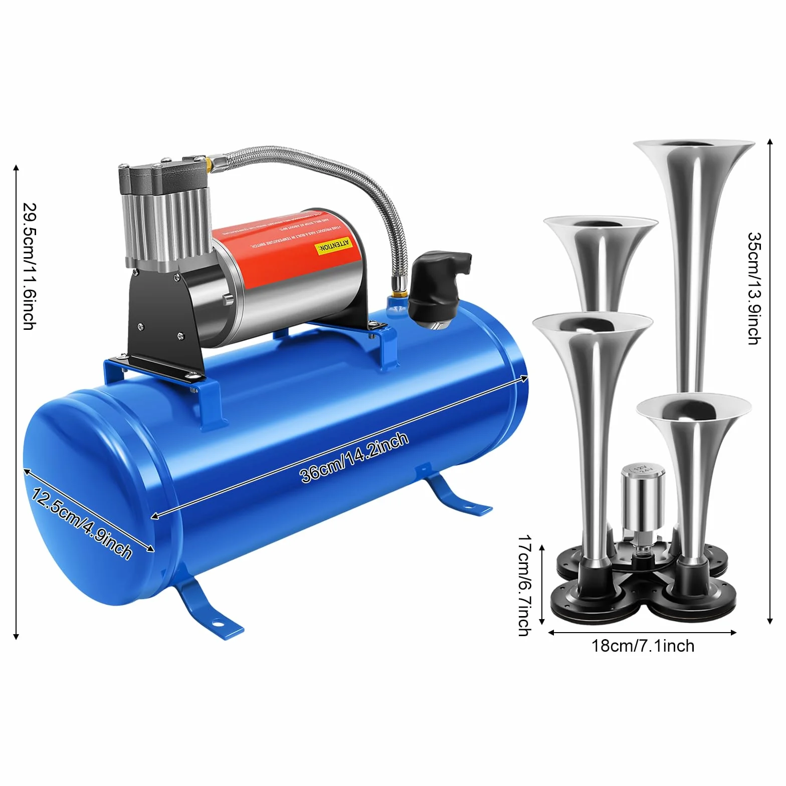 Compresor de aire portátil de 12 V, 6 L para neumáticos de coche, bicicletas y pelotas, compresor de aire con apagado automático, compresor de aire para viajes, taller y hogar