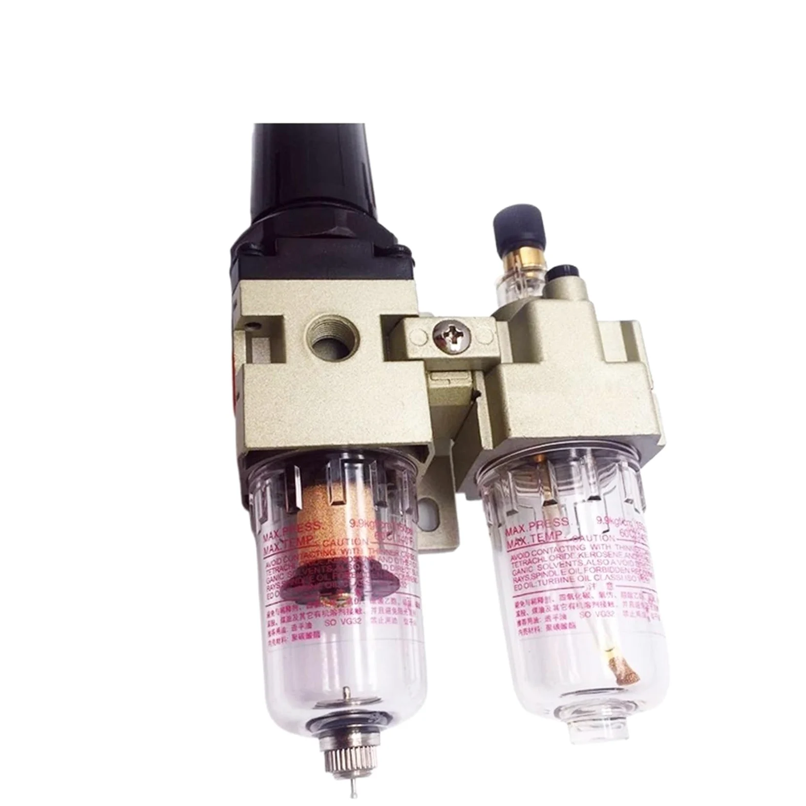 AC2010-02 G1/4 Bomba separadora de Agua y Aceite neumática Filtros de Suministro de Drenaje Manual Válvula reguladora de compresor de Aire Filtros de Aire(AC2010-02 Add SM PM,Fiber Core)