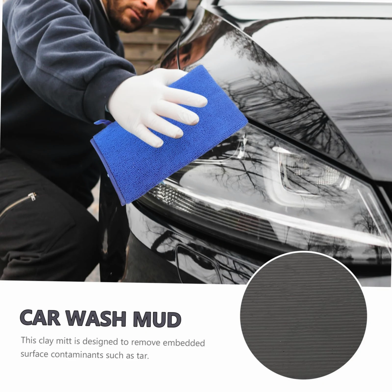 Mobestech 3piezas Guantes De Lavado De Arcilla para Automóviles Manopla De Limpieza De Superficie Elimina Contaminantes como Alquitrán y Polvo De Frenos Reutilizable y Fácil De Usar para