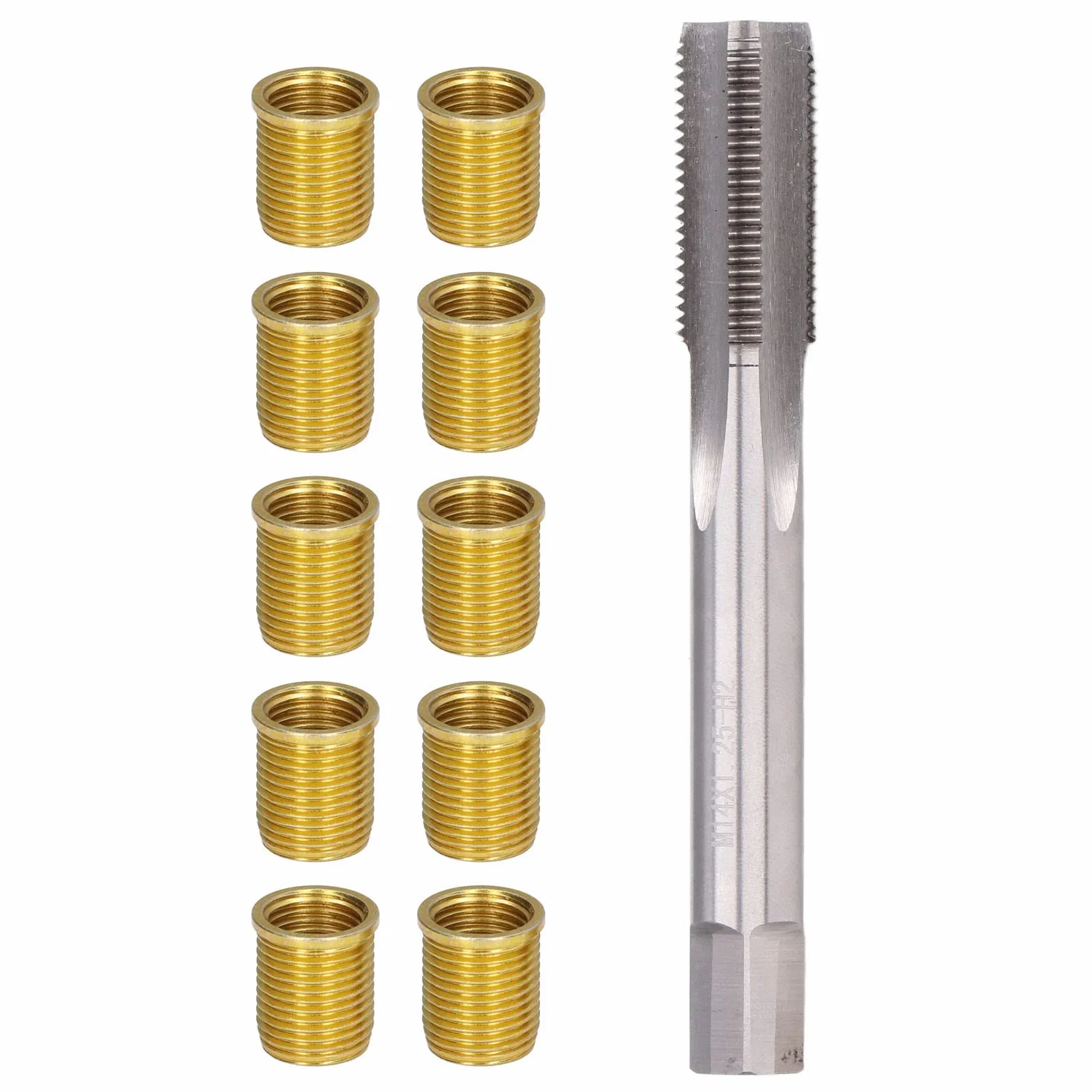M14x1.25 HSS Machos + 10 x M12x1.25 Inserto, Kit de Reparación de Bujías para Reparación de Rosca