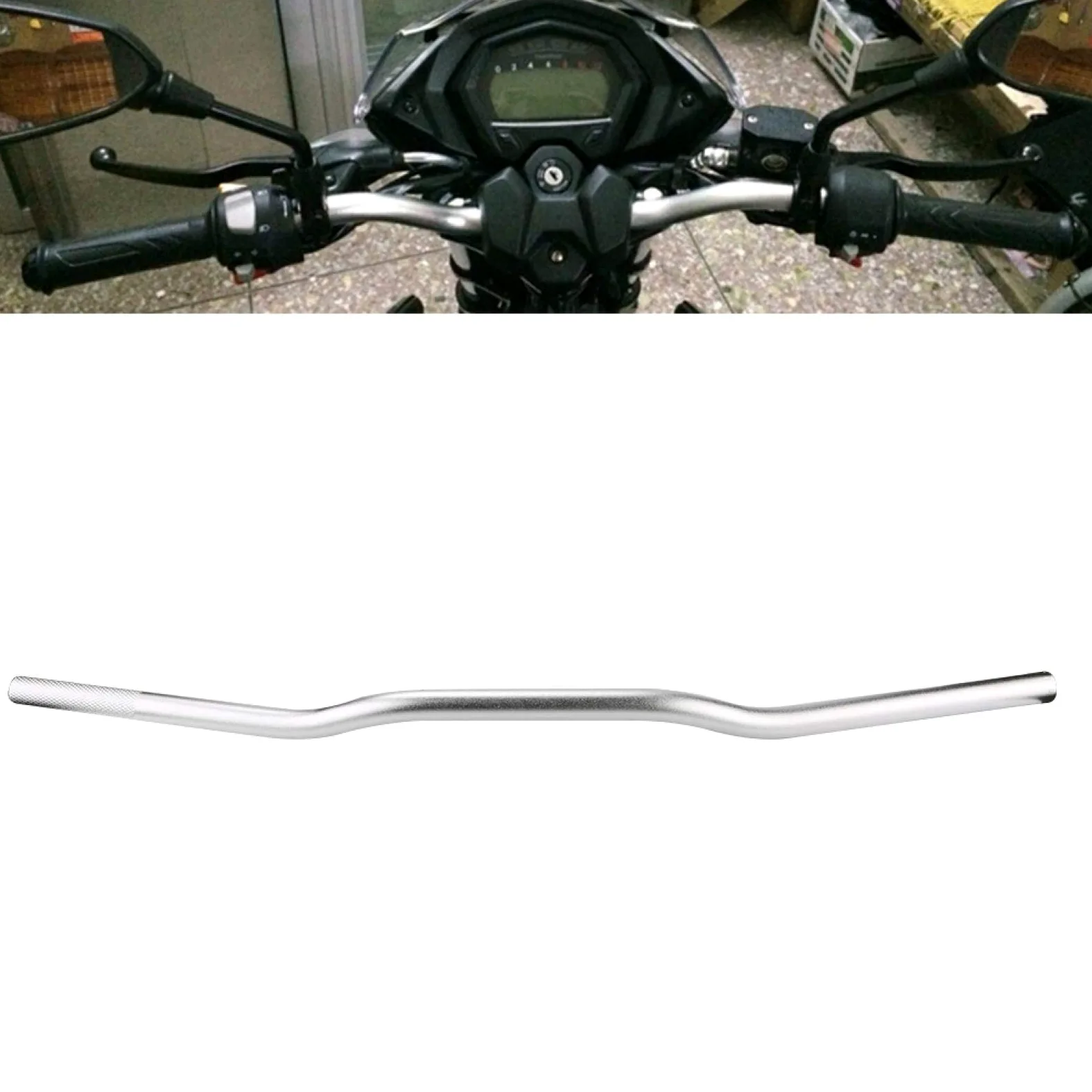 Manillar de motocicleta 740 mm / 29,1 pulgadas barra de mano personalizada 22 mm de diámetro motocicleta bicicleta universal(Negro mate)