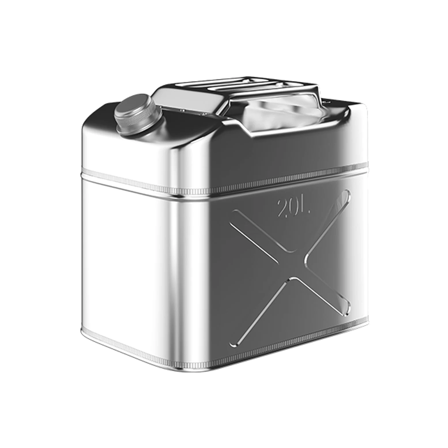 Garrafa Gasolina, Bidon Gasolina Metálico, con Tubo Flexible y Válvula de Alivio de Presión, de Acero Inoxidable 304, Ideal para Acampar y Viajes en Coche(20L)
