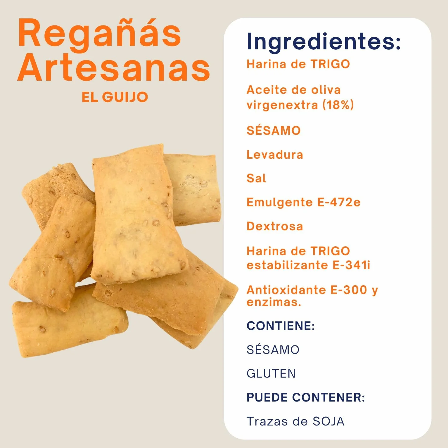Regañá Artesana El Guijo 18% Aceite de Oliva Virgen Extra Pack 15x250g Cuadraditos Pan Crujiente