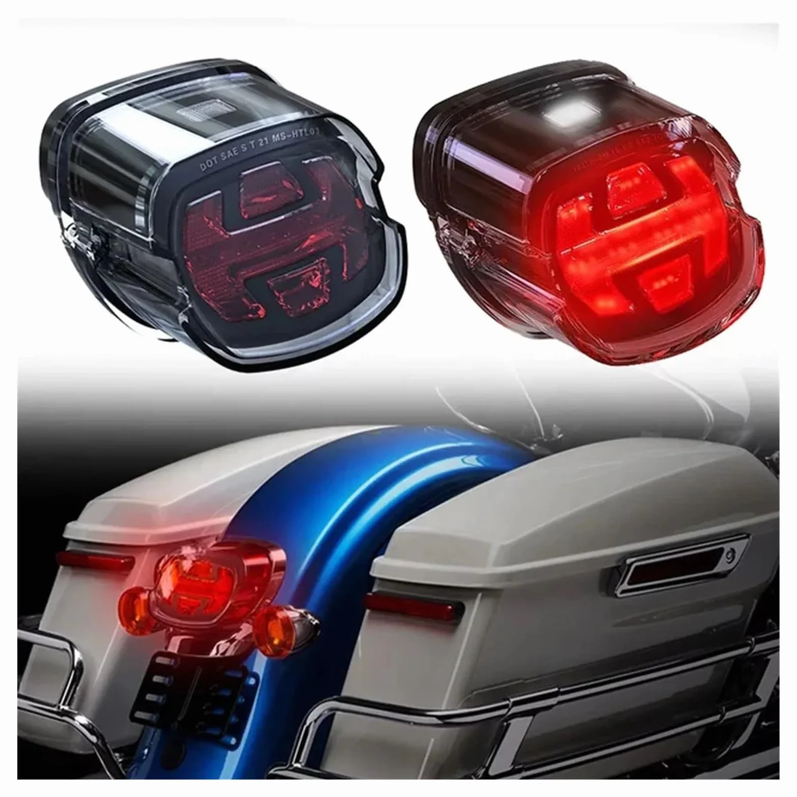 Parada luz Trasera Luz Trasera de Freno LED Ahumado para Motocicleta, para Har&Ley Sportstser Touring Road King Electra Glide Road Glide Dyna Softail Standard FXS