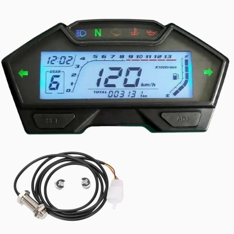 odómetro Velocímetro Digital Universal para motocicleta, odómetro, tacómetro, medidor de RPM, 199 Kph, Mph, para 1, 2 y 4 cilindros