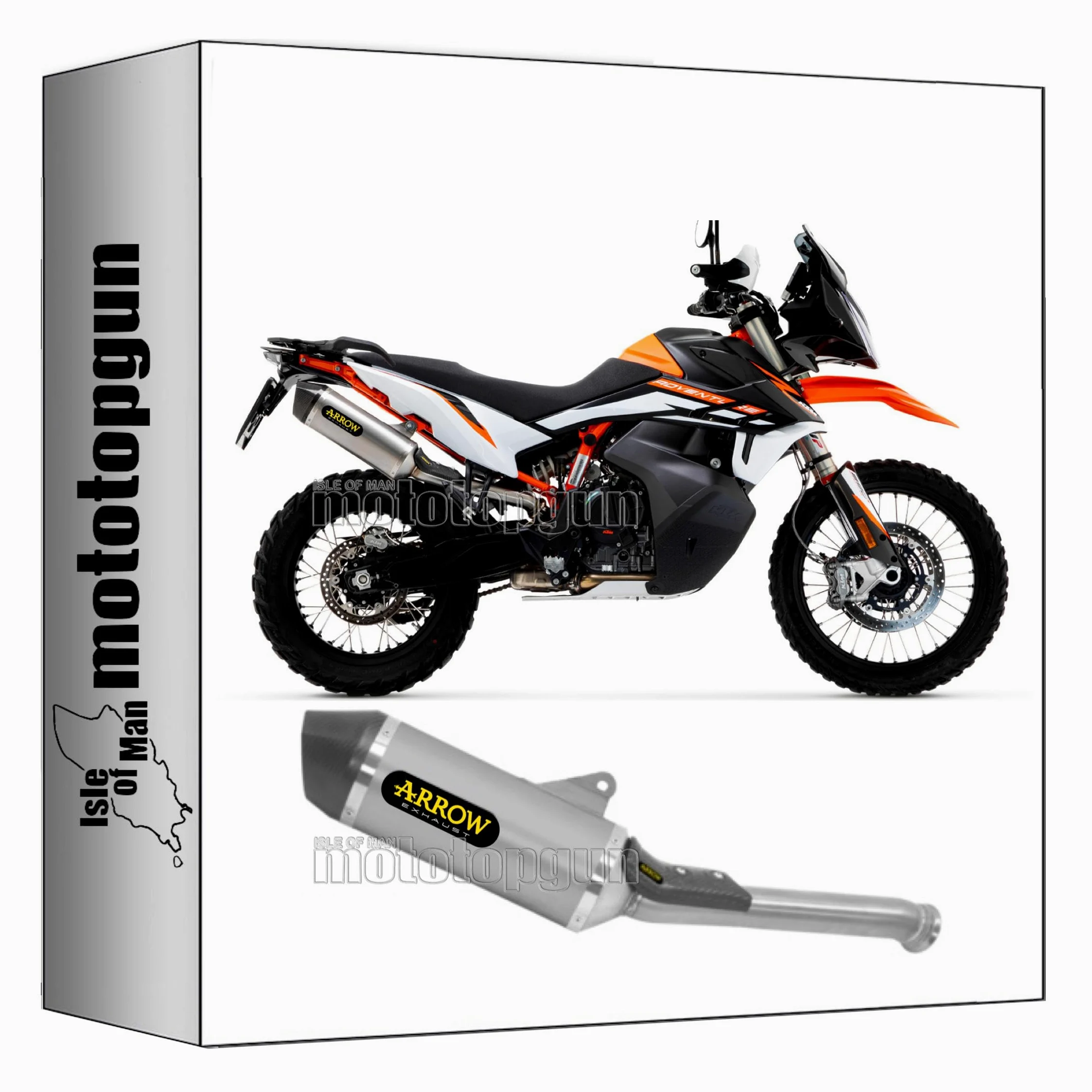 arrow 71904AK tubo de escape homologado race-tech aluminio fondo carby compatible con ktm 890 adventure 2021 2022 2023 mototopgun