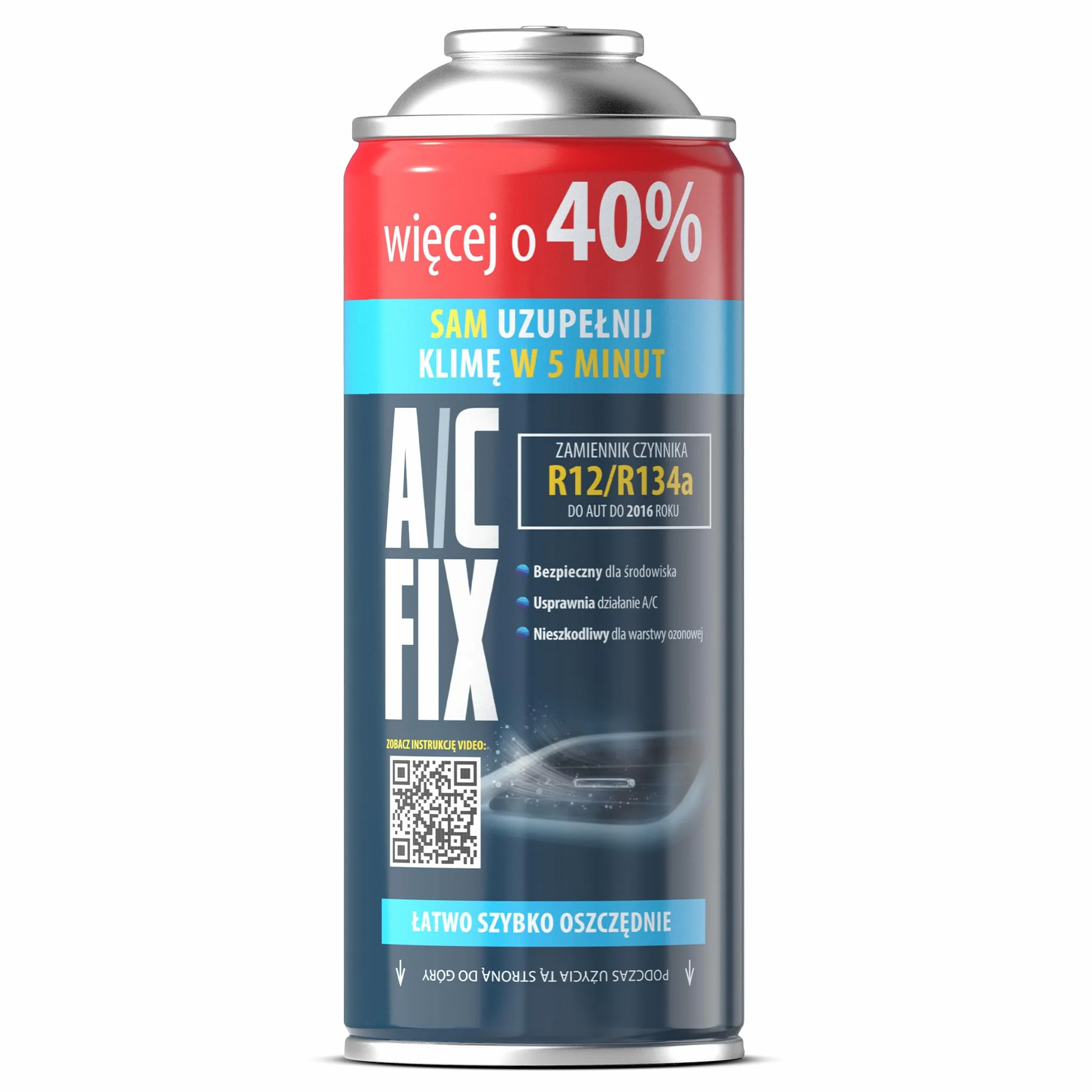Recambio gas R134a R12 con manguera - manometro – Kit recarga aire acondicionado coche 1x235 g - Sustituto del refrigerante R134a - Gas aire acondicionado coche - ECO