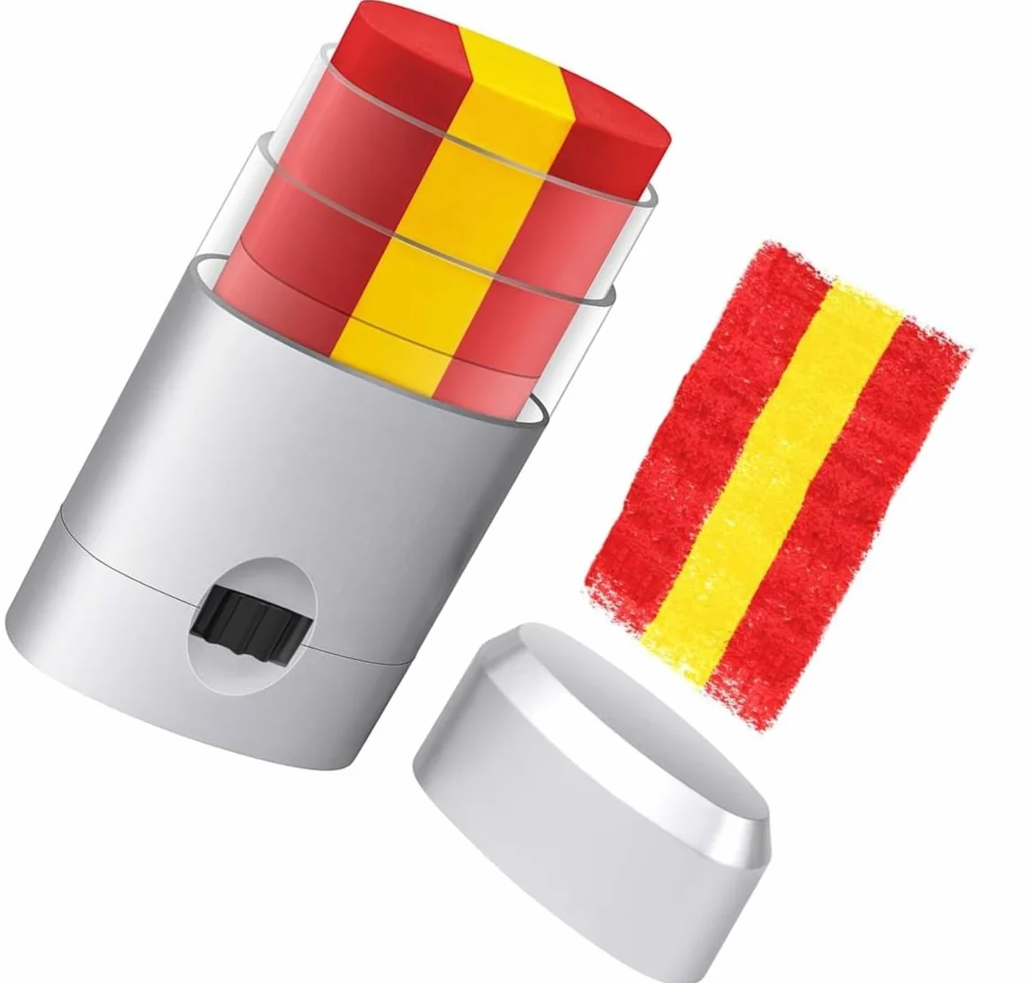 Pintacaras Bandera España Kit de Pintura Facial Rojo Amarillo 7,3 x 3,8 x 1,8 cm para Eventos Deportivos