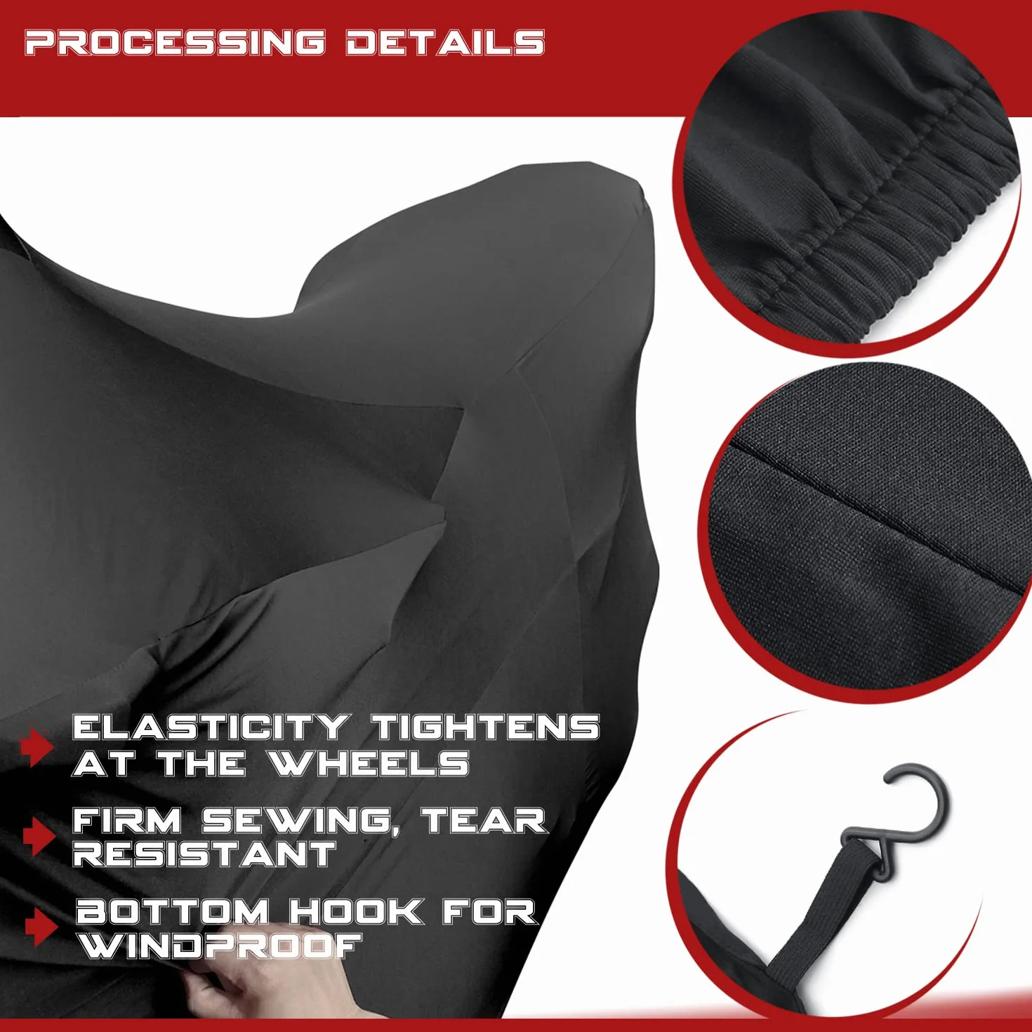 Funda Moto Interior Cubierta Motocicleta Elastica Stretch Suave para Motocicleta Ciclomotor Motocross Scooter Vespa, XXL: Longitud del Vehículo (200 a 221cm)