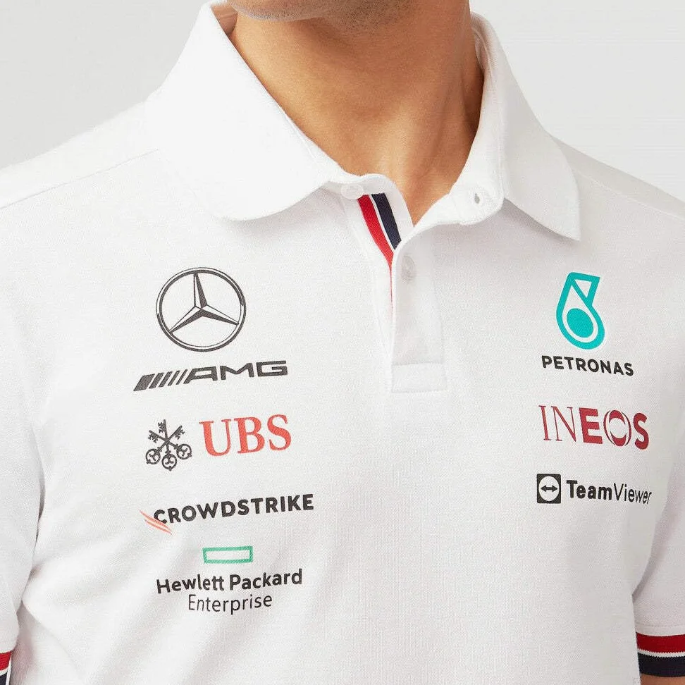 Mercedes AMG Petronas F1 Team Polo Shirt White 2022 L