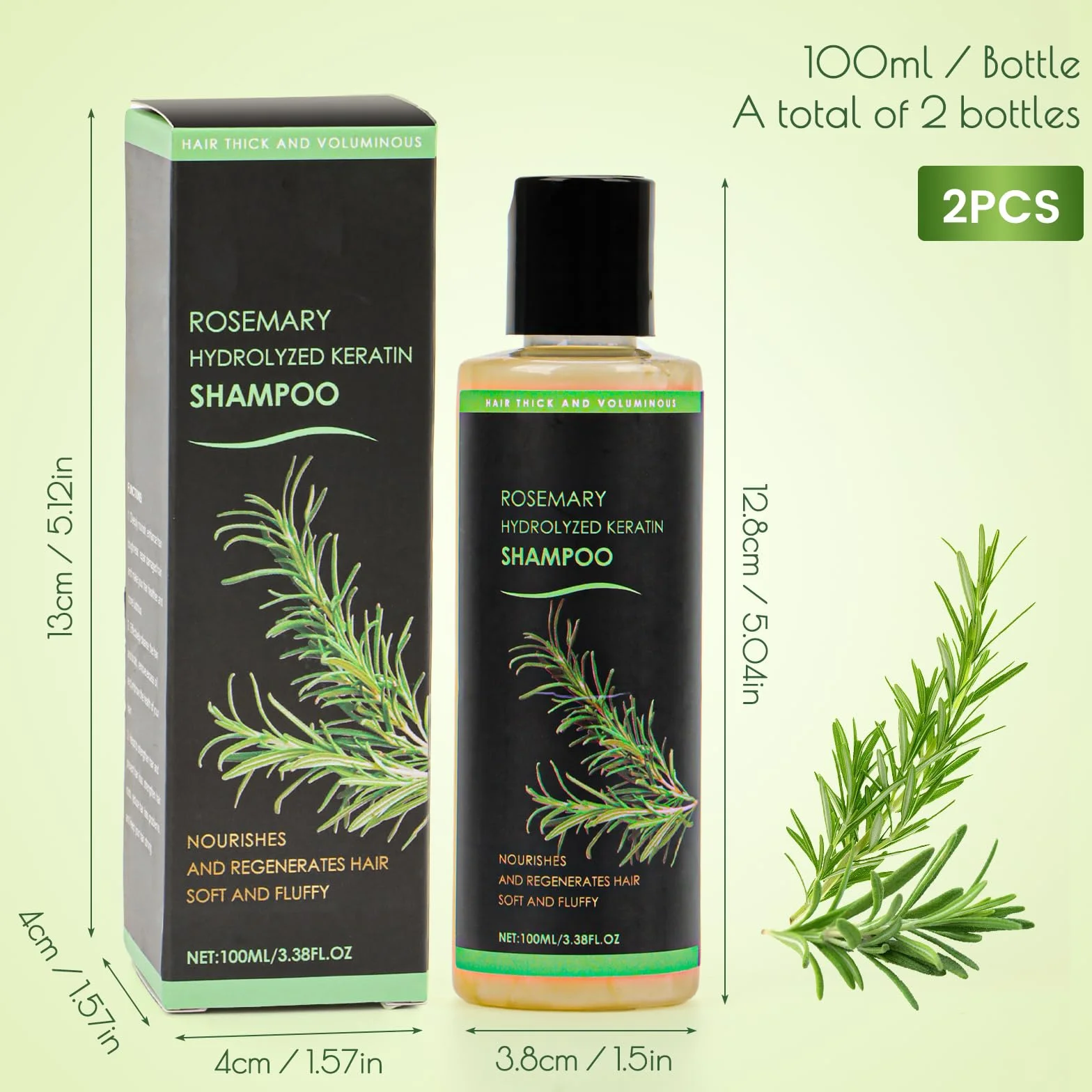 Organic Rosemary Hair Growth Champú con Queratina Hidrolizada