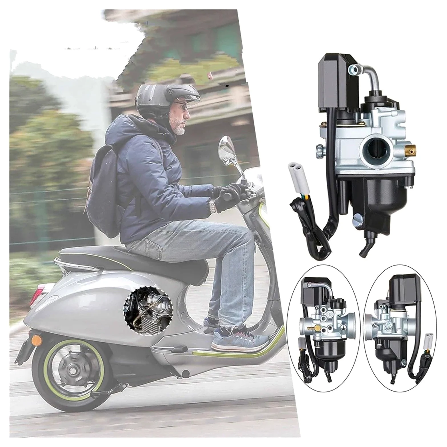 Motosierra Carburador Carburador Para Motocicleta Para Dellorto Para Piaggio Para Typhoon Para PHVA 50 50cc 12mm 175 MM Para DIESIS Para Avec E-starter
