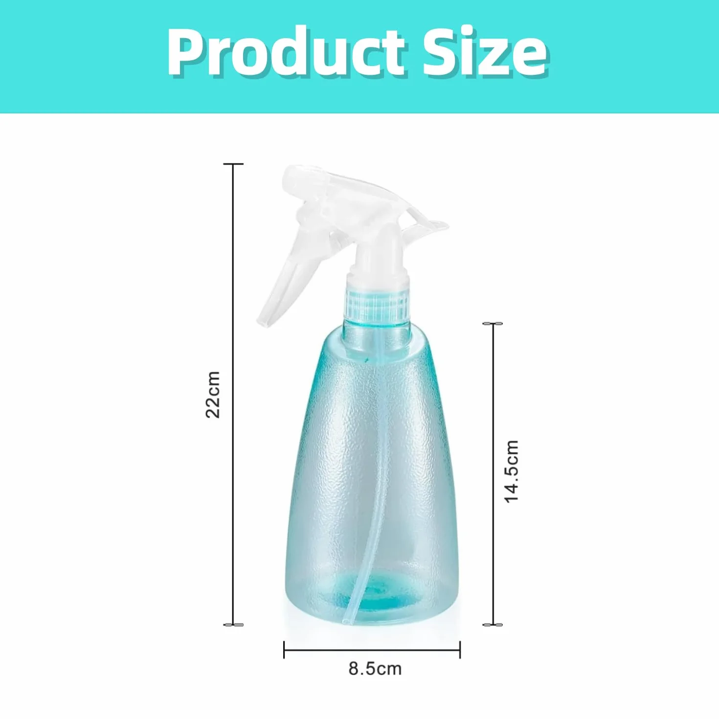 Alfven Pulverizadoras de Agua 500 ml 3 Botellas Atomizador de Plástico Reutilizable Spray Transparente para Limpieza