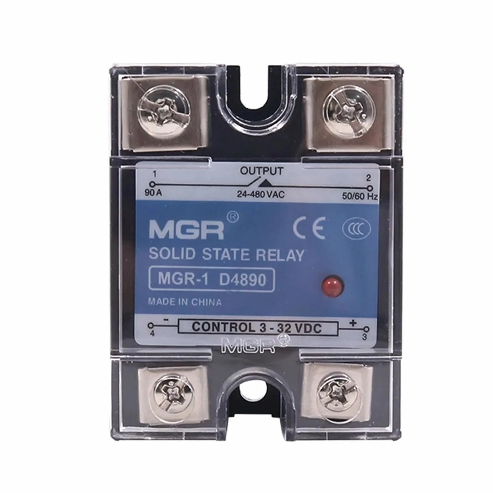 10A 20A 25A 40A 50A 60A 75A 80A 90A 100A 120A 150A Control CC monofásico AC disipador de calor relé T cubierta de plástico relé de estado sólido(Color:150A (DC-AC))