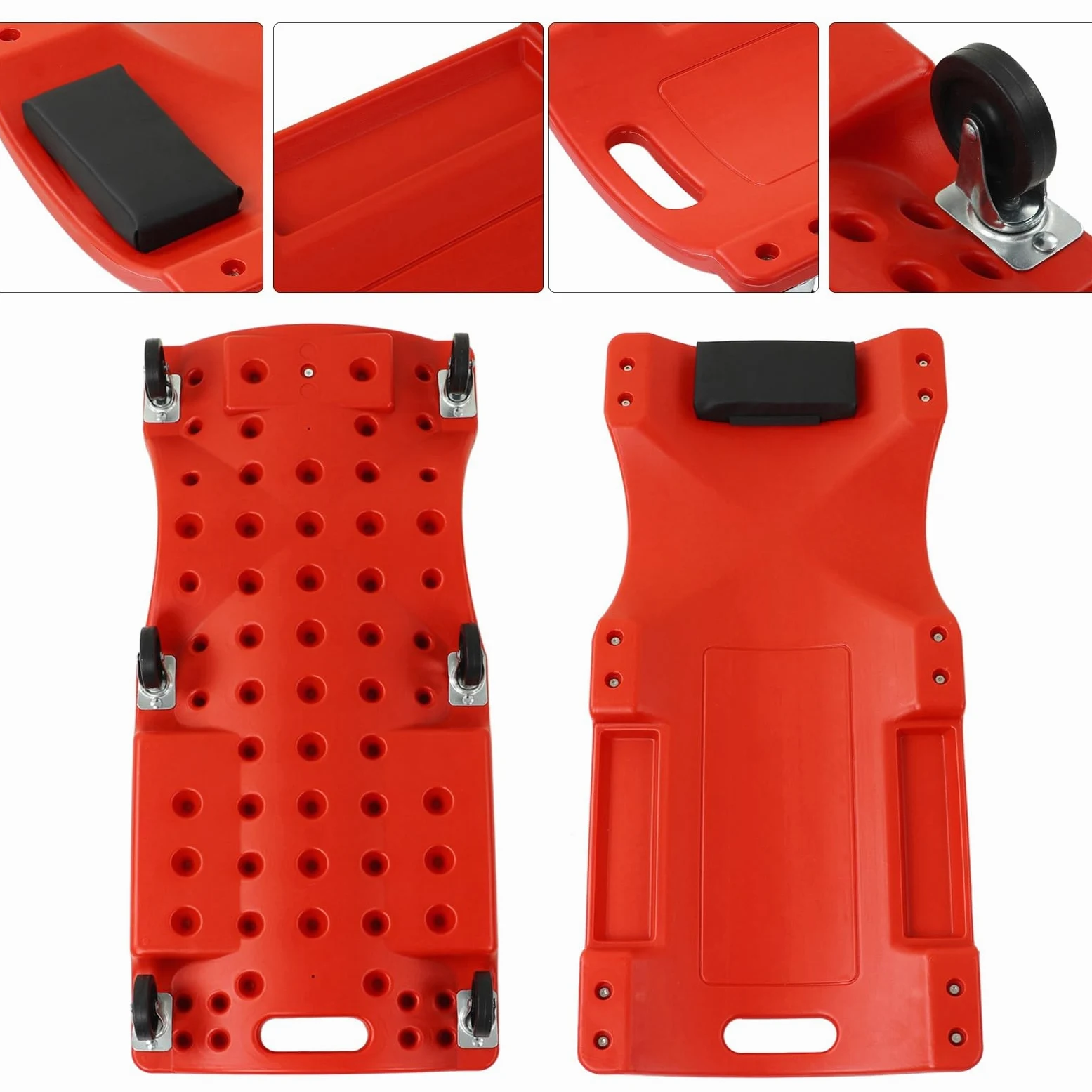 Creeper automotriz de 40 pulgadas con capacidad de 200 kg, tabla rodante y reclinable de servicio pesado para mecánicos, creeper ergonómico para reparación de automóviles con