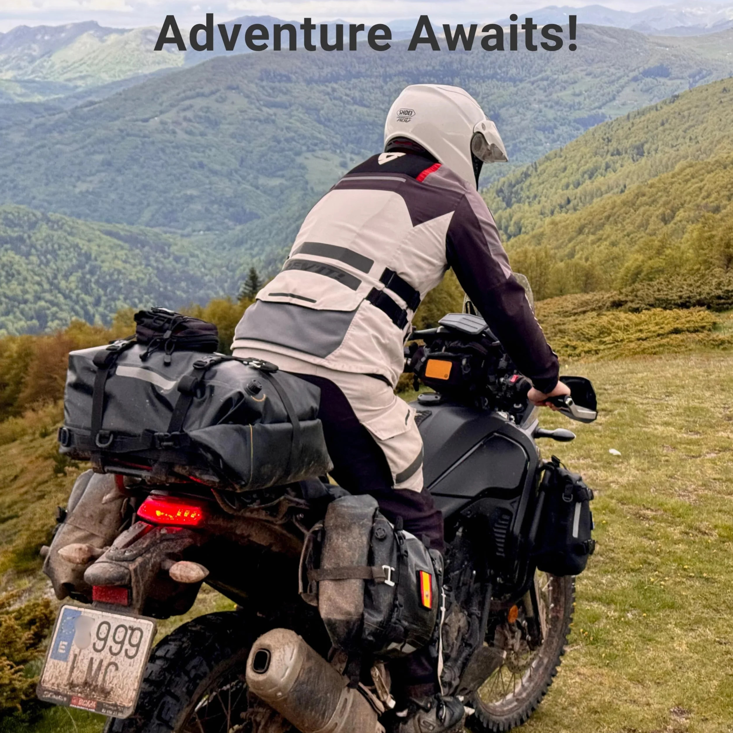Odinsberg 15L Bolsa Moto Impermeable | Bolsa Estanca Trasera de Colín para Asiento, Barras de Choque y Defensas Laterales | Mochila y Alforja Moto Trail Enduro para Viajes, Equipaje y Aventura