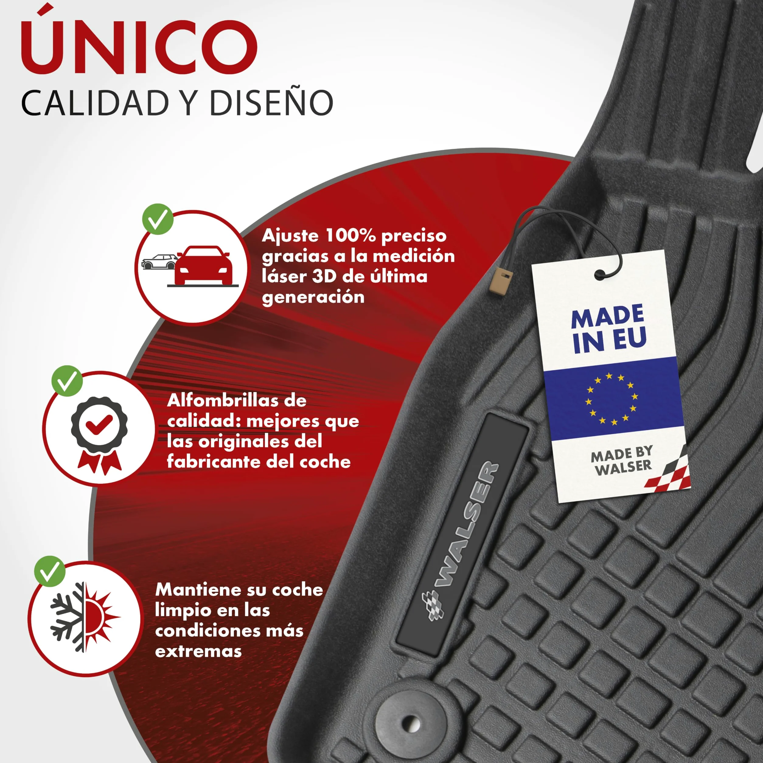 WALSER alfombrillas de coche premium compatibles con VW Multivan T6.1 2019-2024, alfombrillas de coche de goma 100% a medida - made in EU