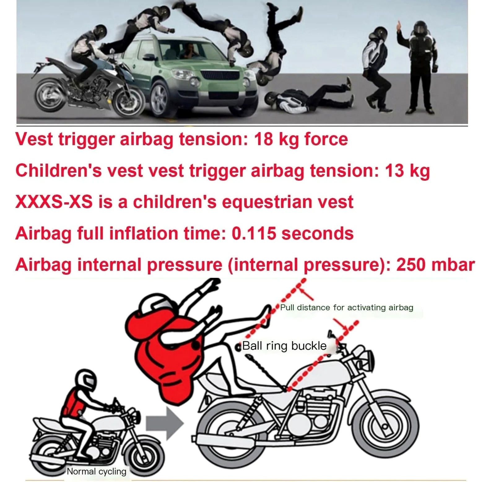 Chaleco Con Airbag for Motocicleta Unisex Chaleco Ajustable, Seguridad for Motociclistas Y Equitación 0,1S Activa El Airbag(Green,X-Large)