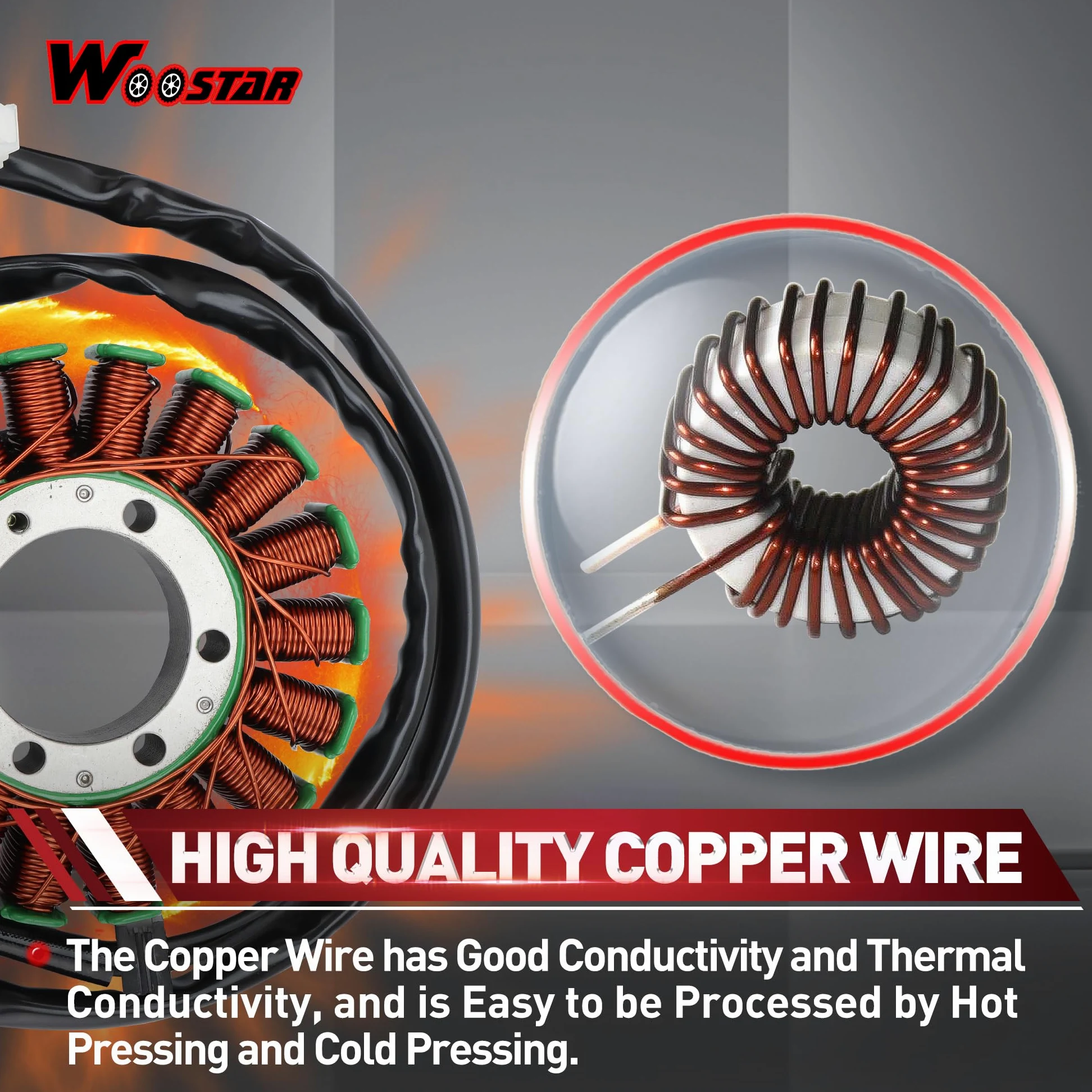 WOOSTAR 18 Bobinas 3 Cable Estator Magneto Reemplazo para Triumph Speed Triple Sprint GT ST Tiger 1050 Daytona 955i OEM T1300111 T1300509 T1300510 T1300507 Motocicletas