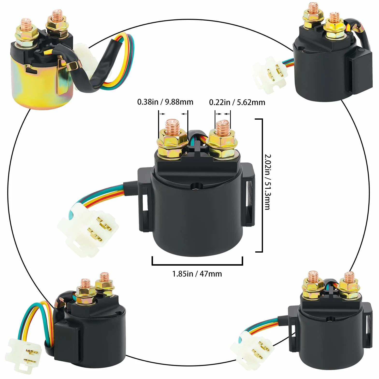 AHL- Motocicleta Solenoide Relé De Arranque para HYOSUNG MS1-125 MS1 125 MS3-250 MS3 250 RT125 RT125D