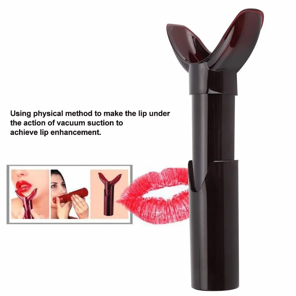 ANGGREK Lip Plumper Tool Succión Mejorador Manual Labios Belleza Rojo oscuro