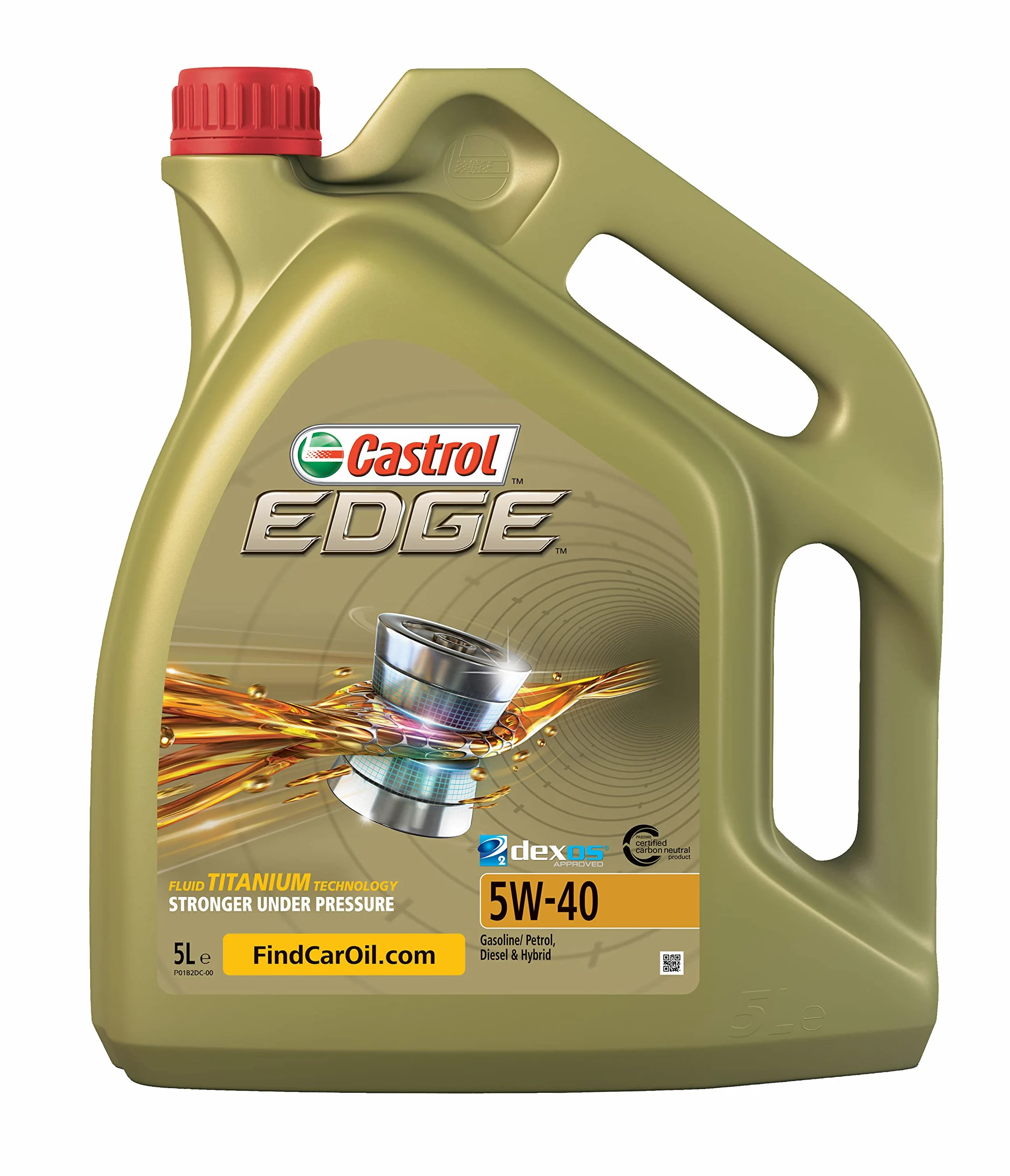 CASTROL Aceite de motor 5W-40 EDGE Aceite sintetico ACEA C3 API SN API CF 5L Compatible con VW Polo V Hatchback 6R1, 6C1 up! Hatchback 121, 122, BL1, BL2, BL3, 123 Golf 7 Hatchback 5G1, BQ1, BE1, BE2
