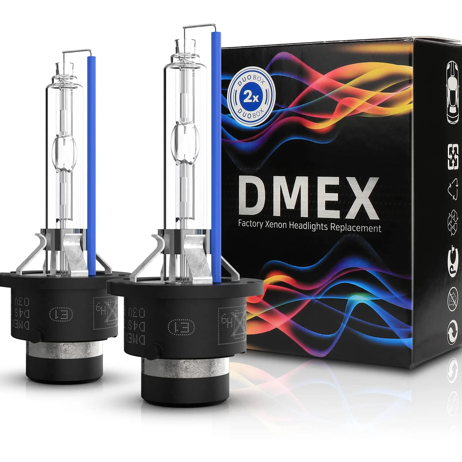 DMEX Bombillas HID D4S de xenón de 35 W, 6000 K, blanco frío, 66440, 42402, 42402WX, paquete de 2 (no compatible con faros halógenos)