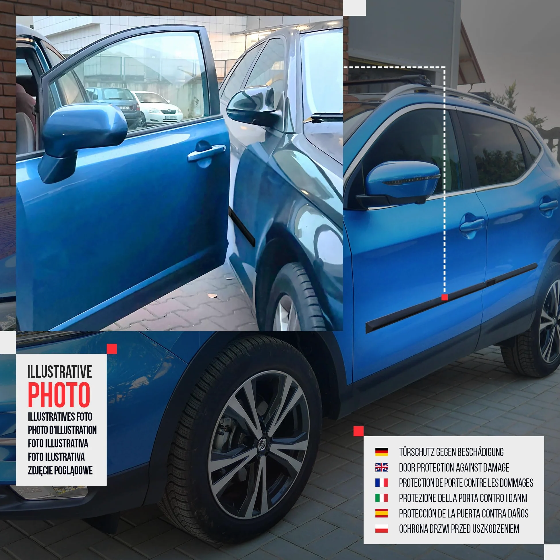 CHROMEMASTER | Molduras Protectoras Laterales para Puertas de Coche | Compatibles con Audi Q3 2011-2018 | El plastico | Molduras protegen Las Puertas del Coche de daños