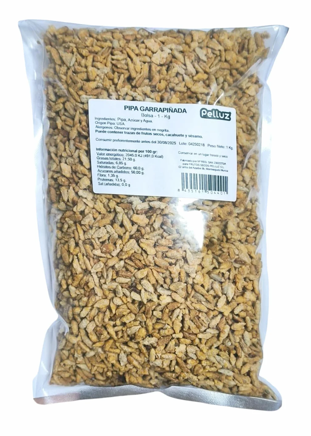 Pipas Garrapiñadas 1 Kg - SIN CONSERVANTES NI COLORANTES - Pelluz