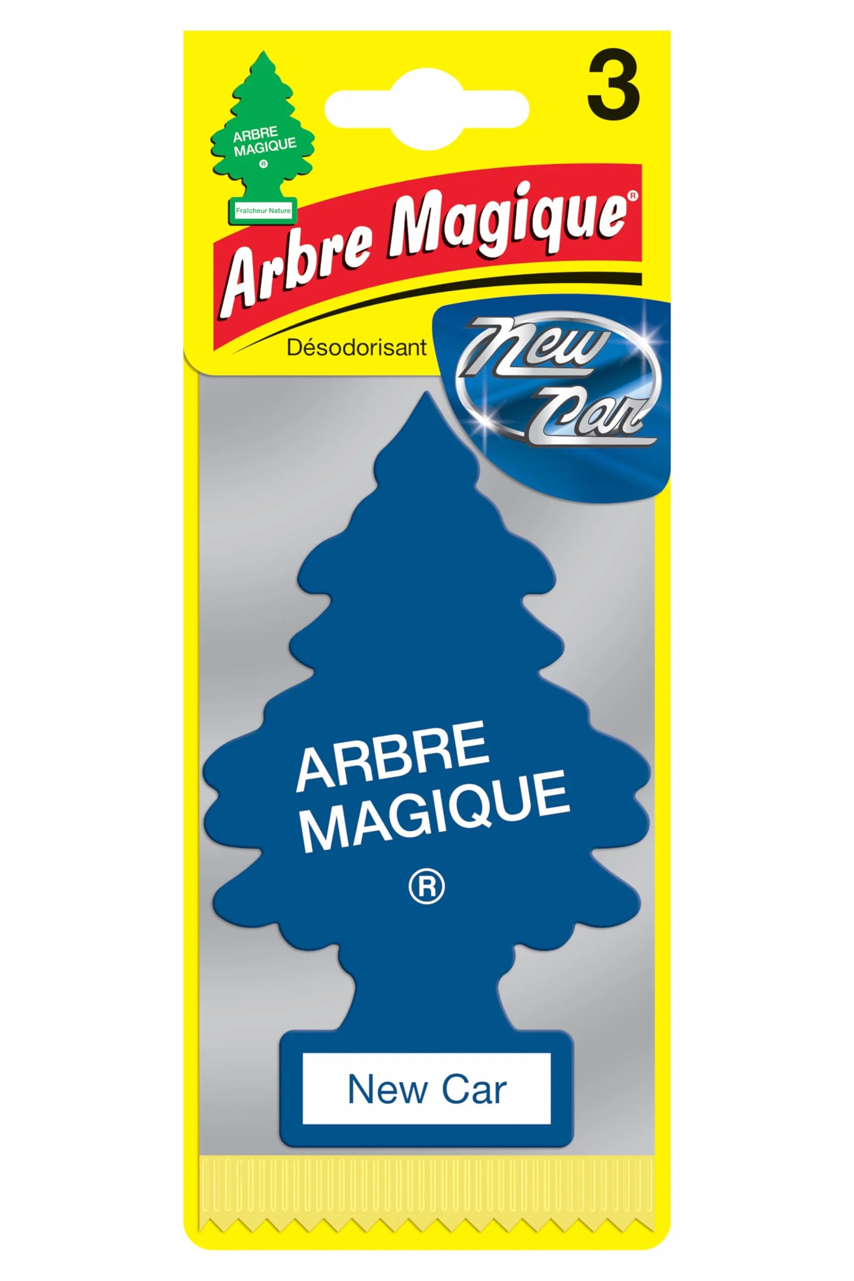 Kit de 3 Perfumadores Ambientadores Pino New Car Arbre Magique® Super Aroma de Larga Duración para Coche, Casa, Oficina, etc.