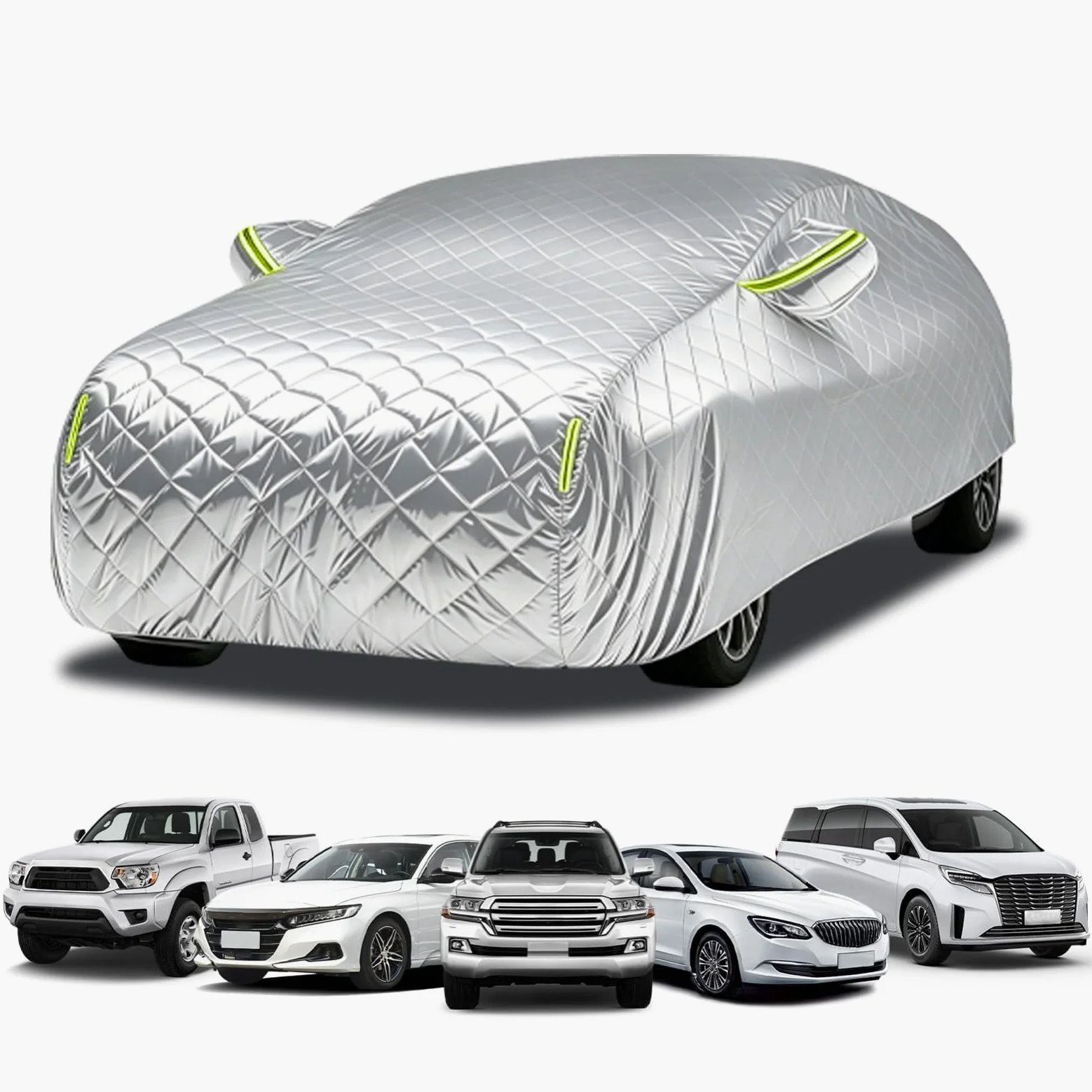 Funda Coche Exterior Anti-Granizo para Citroen C5 Aircross (2025,2026), Engrosado Premium Cubre Coche Antilluvia Coberturas Completas Impermeable Antigranizo-Plata