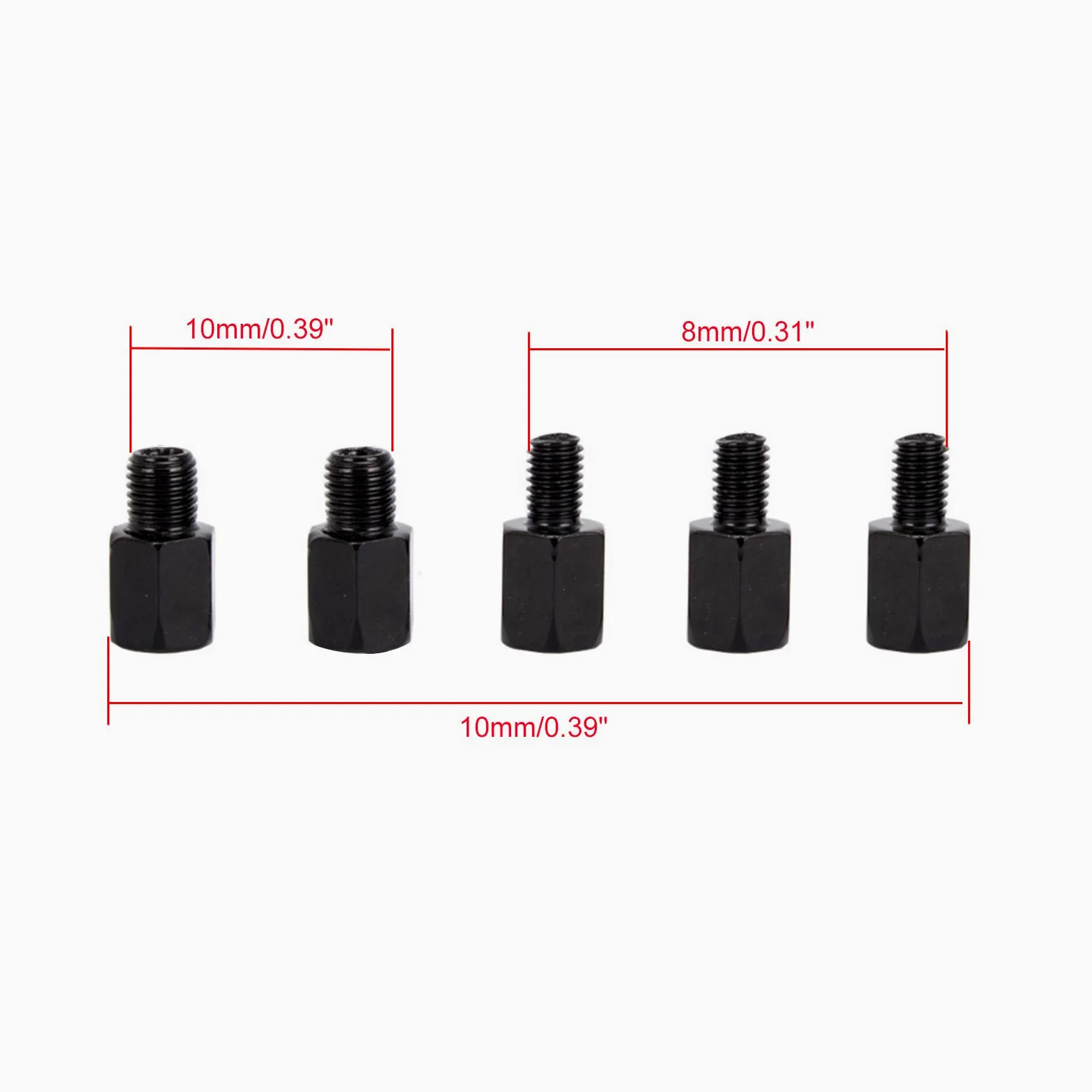 WOOSTAR Manillar Riser 22mm Espejos Laterales Moto 10mm con Hilo Convertidor Tornillos M10 a M8 Reemplazo para Scooter ATV 4 Wheeler Quad Pocket Pit Bike Paquete de 2 (056 Tipo)