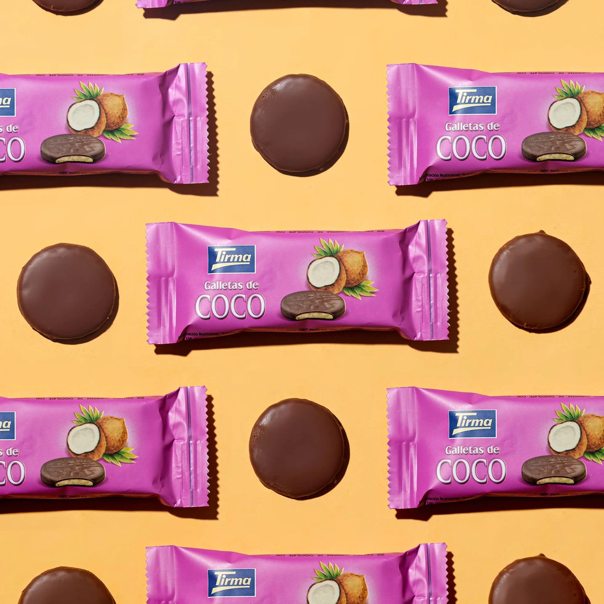 Tirma Galletas con Coco Bañadas en Chocolate con Leche 200g Snack Dulce Canario