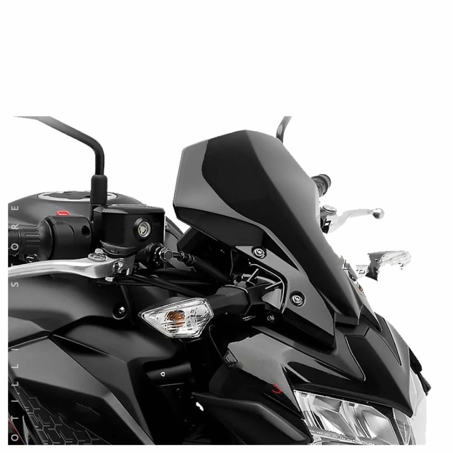 Parabrisas Moto para Kawasaki Z900 Z650 2020-2023, Deflector Deportivo, Visera Accesorio Motocicleta (Color: Negro)