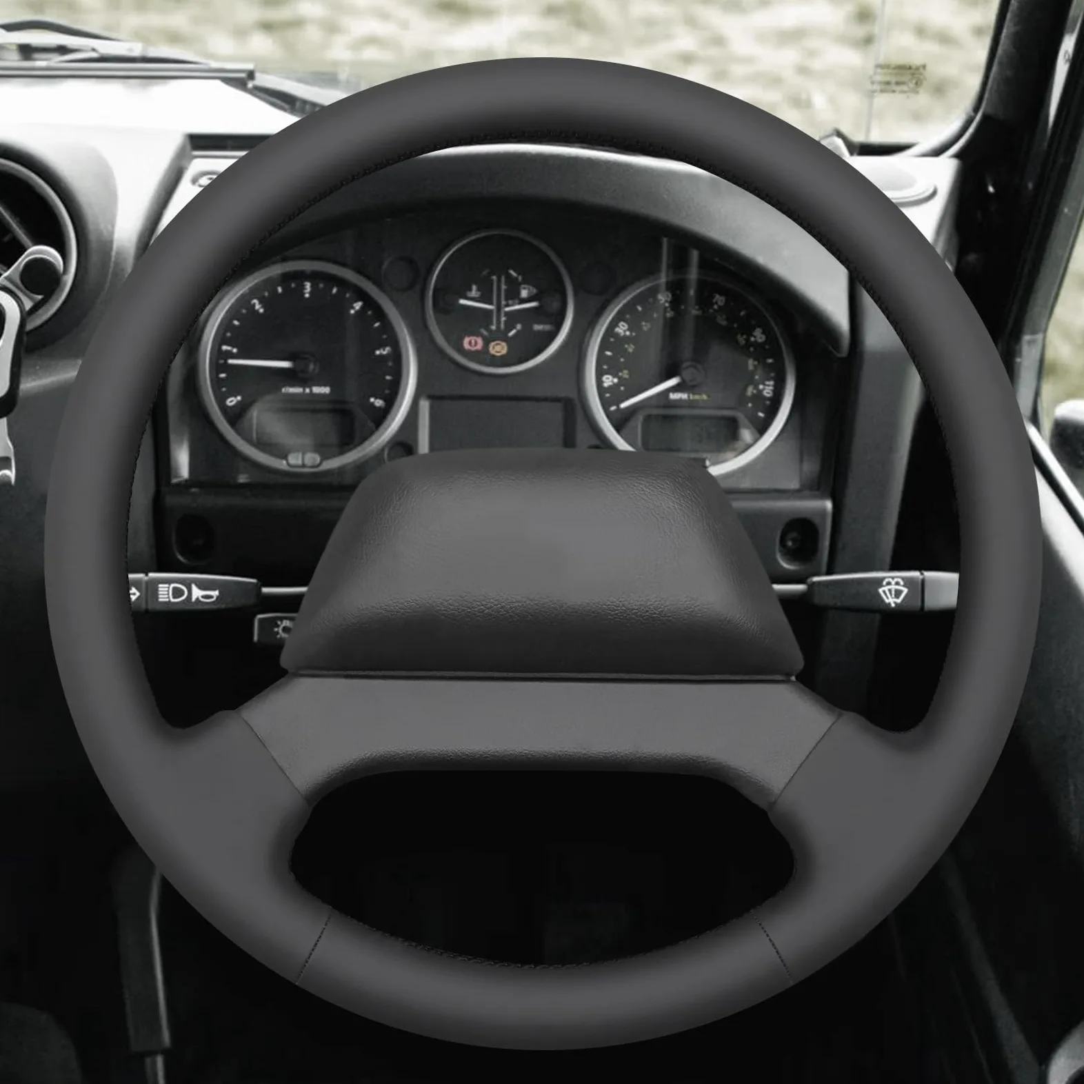MEWANT Fundas para Volante de Coche Cosida a Mano para Land Rover Defender 2013-2018 Cubierta del Volante Accesorios para Land Rover Defender | Volante de Coche Cosida a Mano / Land Rover Defender 2013-2018 Accesorios / Land Rover Defender Transpirable Du