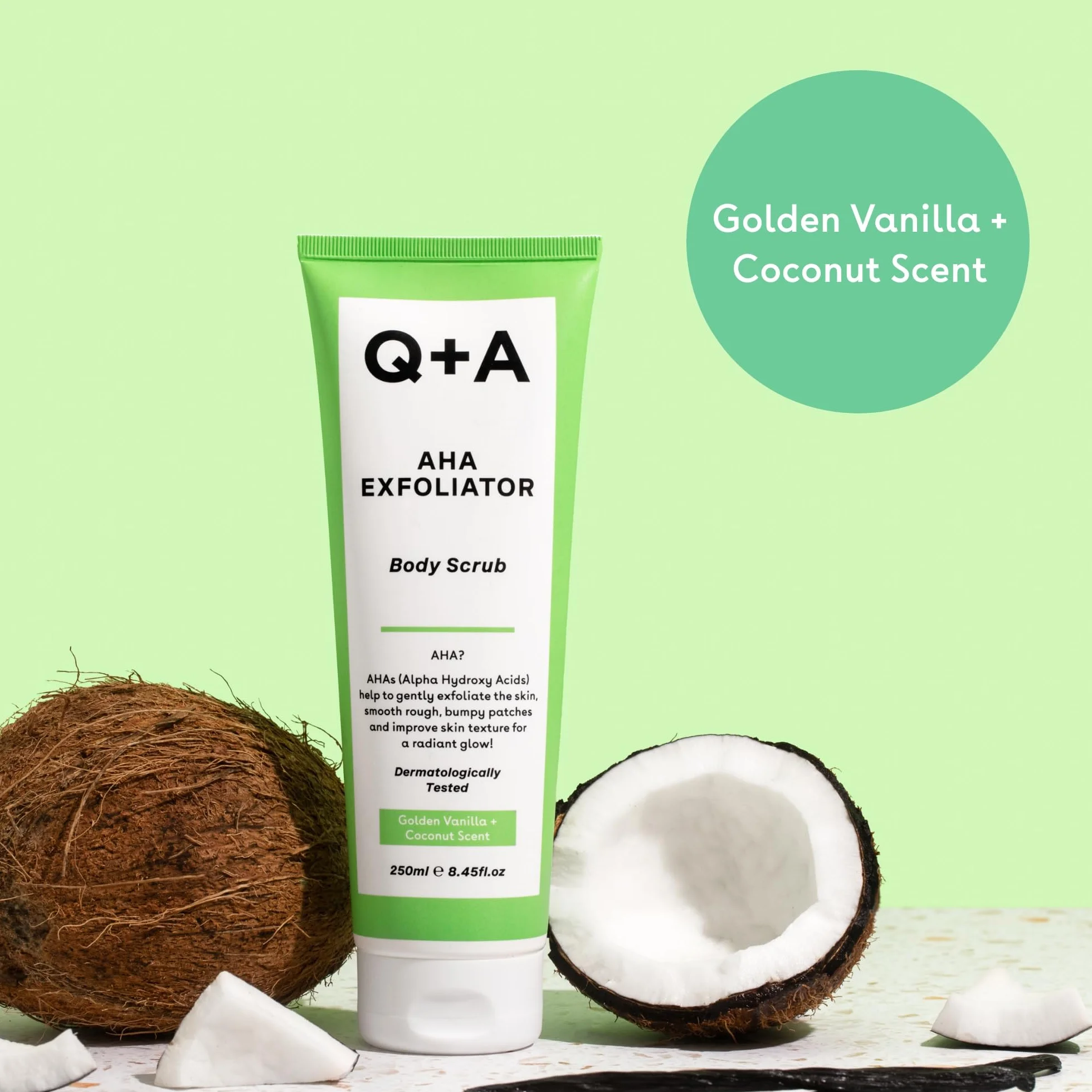 Q+A Exfoliante Corporal AHA 250 ml Ácido Láctico Glicólico
