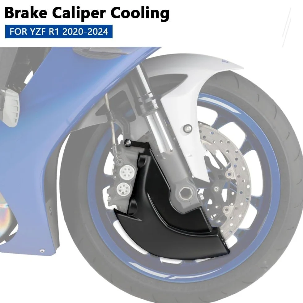 Conducto de Aire Conducto Aire Freno Delantero para YZF R1 2020 2021 2022 2023 2024. | Accesorios de motocicleta ABS pinza de freno conductos de refrigeración de aire enfriador de disco delantero(B)