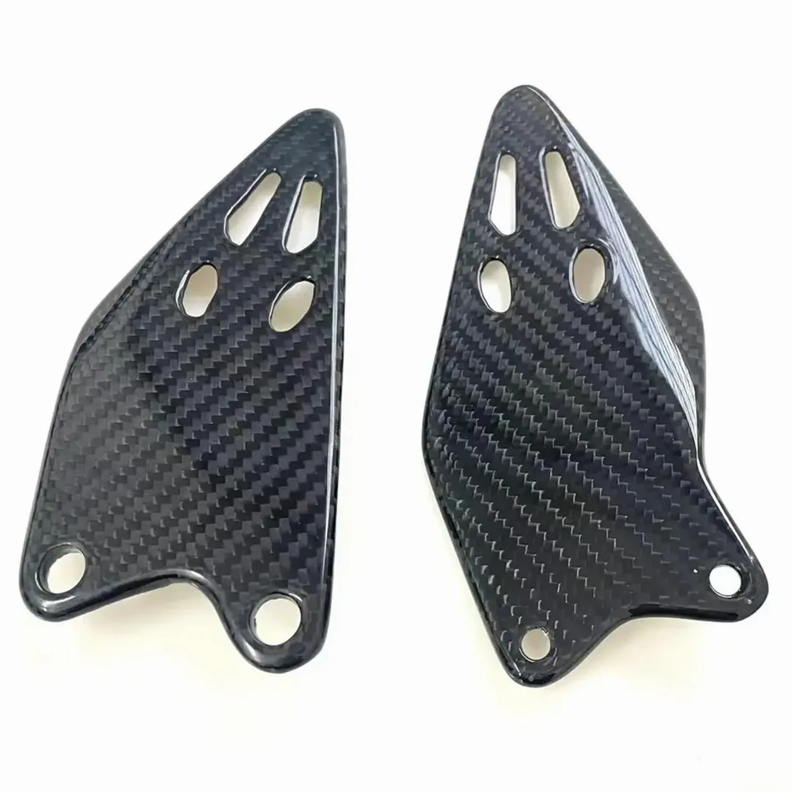 Protector de Escape Protectores de talón y reposapiés Traseros de Fibra de Carbono para Kawasaki ZX-6R 636/2019-2025 Deflectores de Calor para Escape