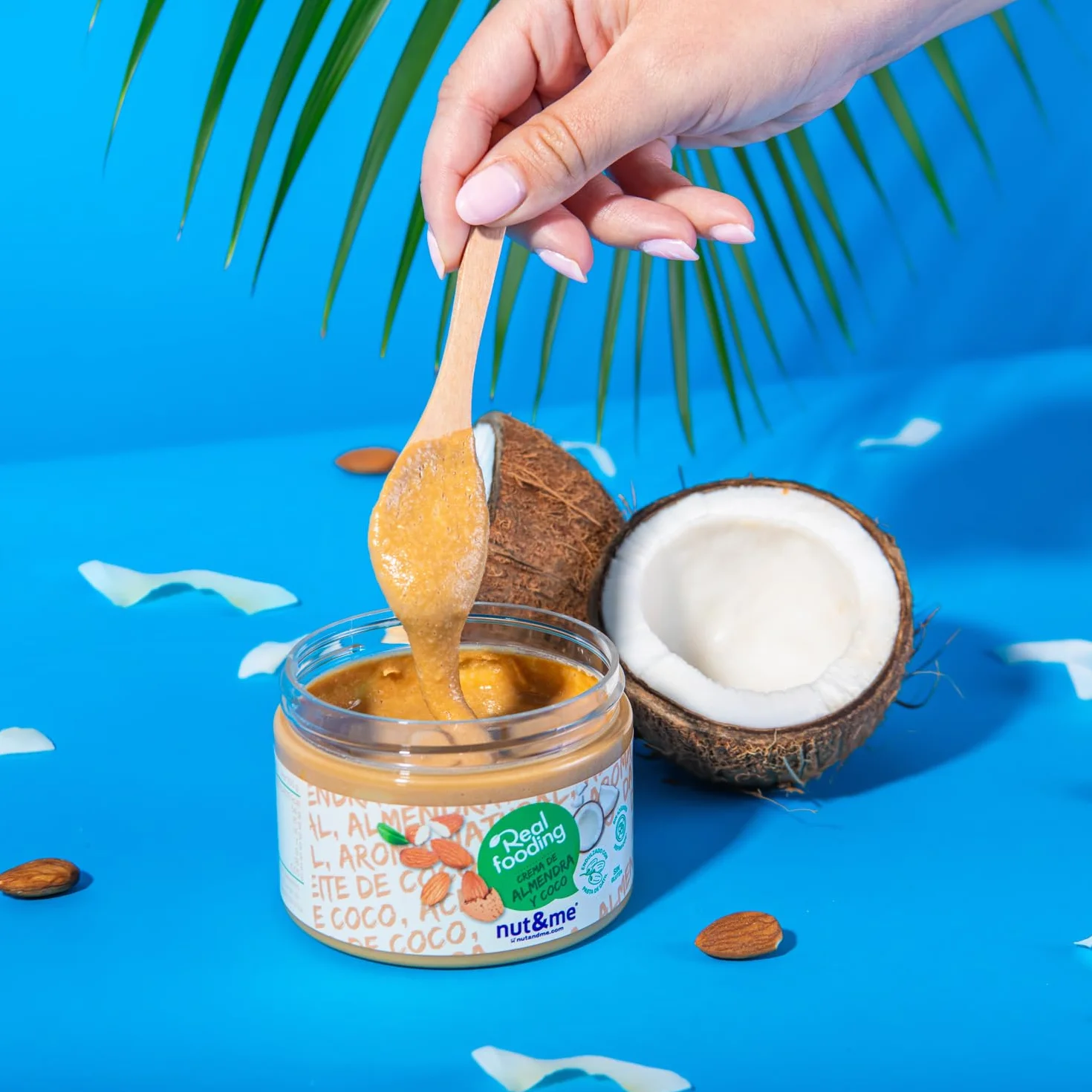 Crema de almendras y coco Realfooding 250 gr nut&me Sin azúcar añadido Baja en carbohidratos Sin lactosa Sin gluten