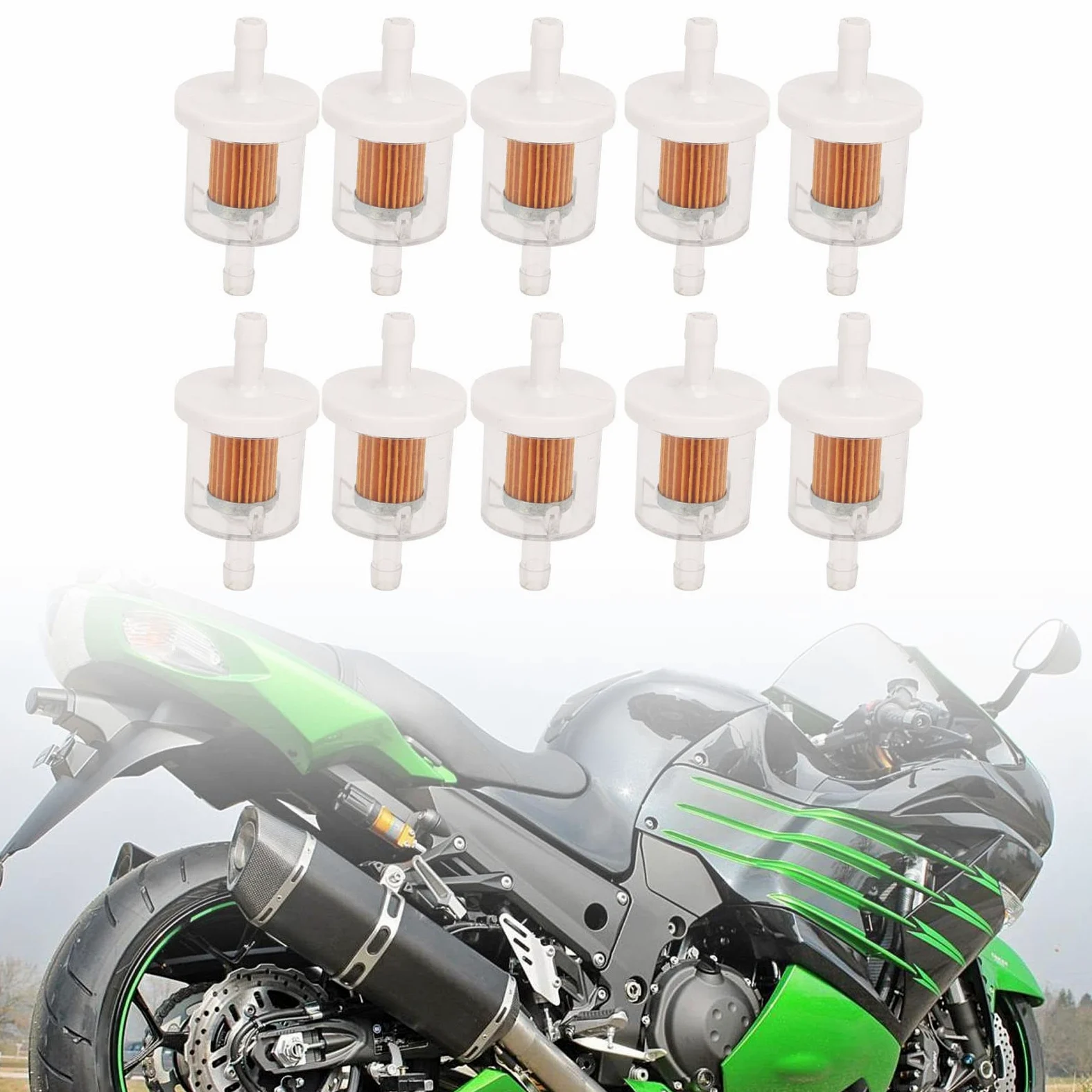 10 Piezas para Filtro de Combustible de Motor para Filtro de Combustible en línea para Piezas de cortadora de césped 49019 7001 para Fx481V Fx541V Fx600V Fx651V Fx691V Fx730V Fx751V Fx801V