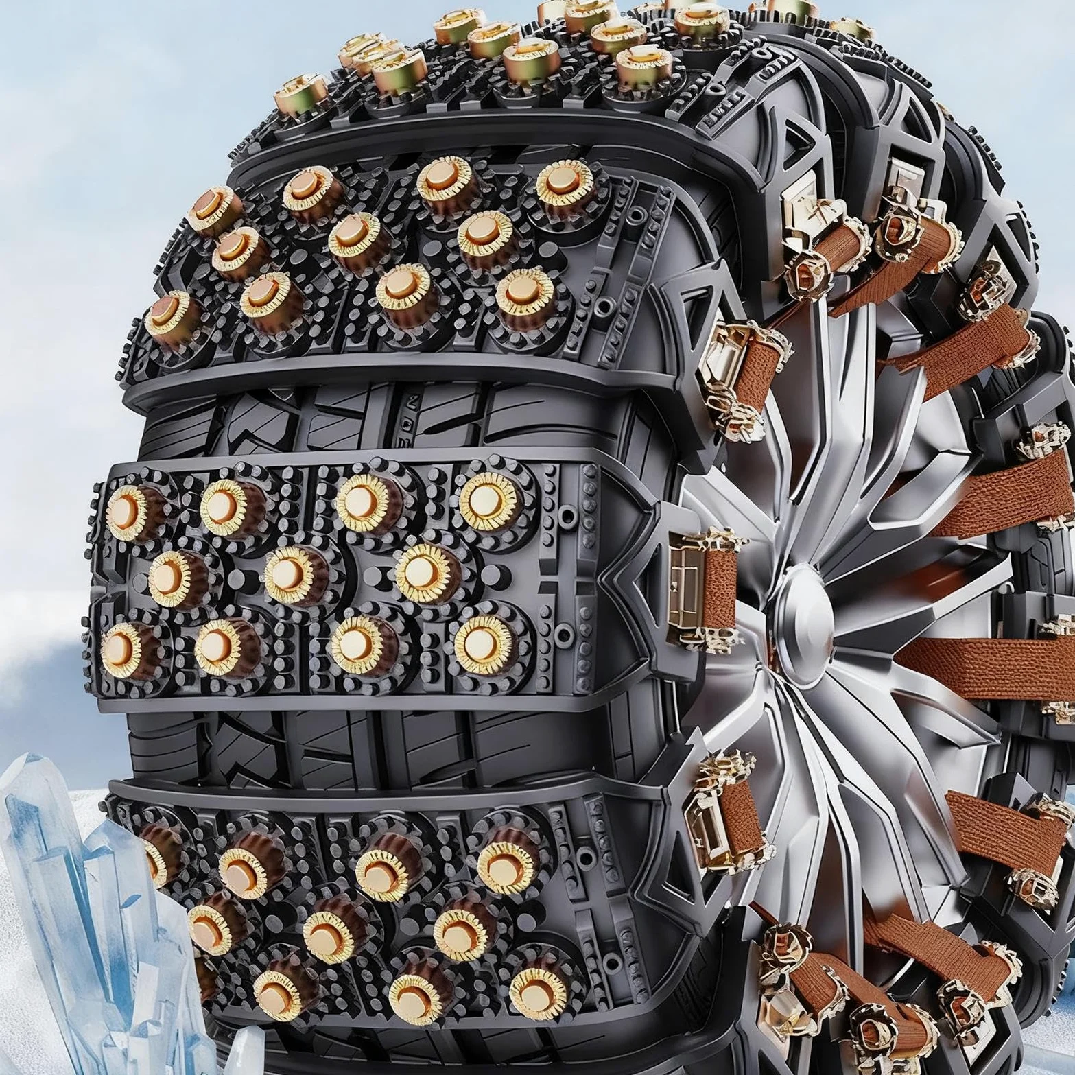 Cadenas de Nieve para Camiones Garras de Tracción Instalación 5 Segundos | Para Ruedas 165-265mm Cadenas Antideslizantes Camión Para Nieve Barro Hielo Viaje Cortacésped SUV Remolque Invierno